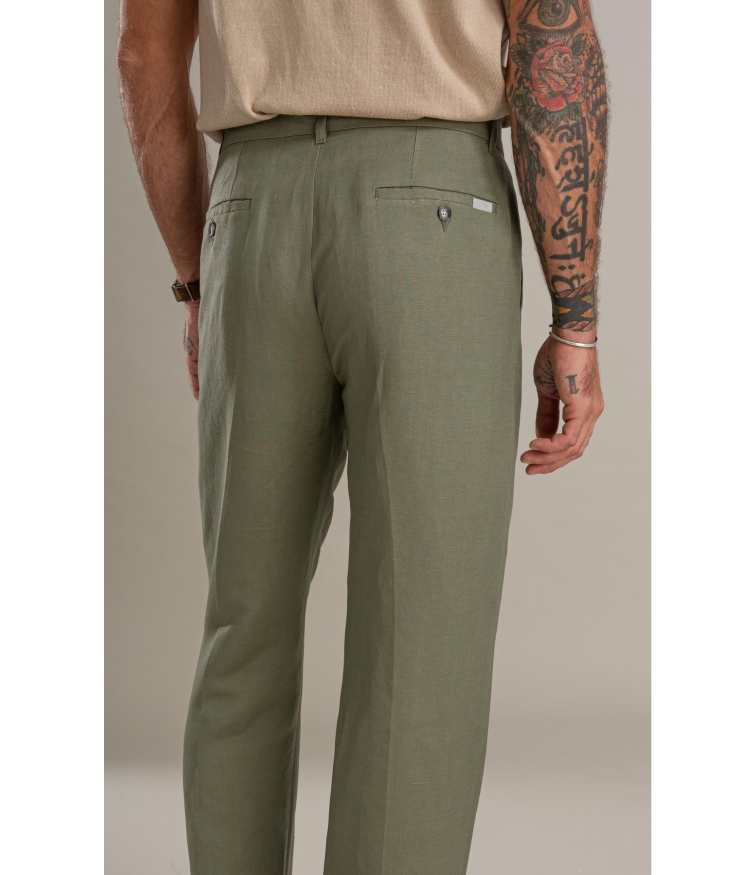 Calça Linho  Chino Classic Verde Militar