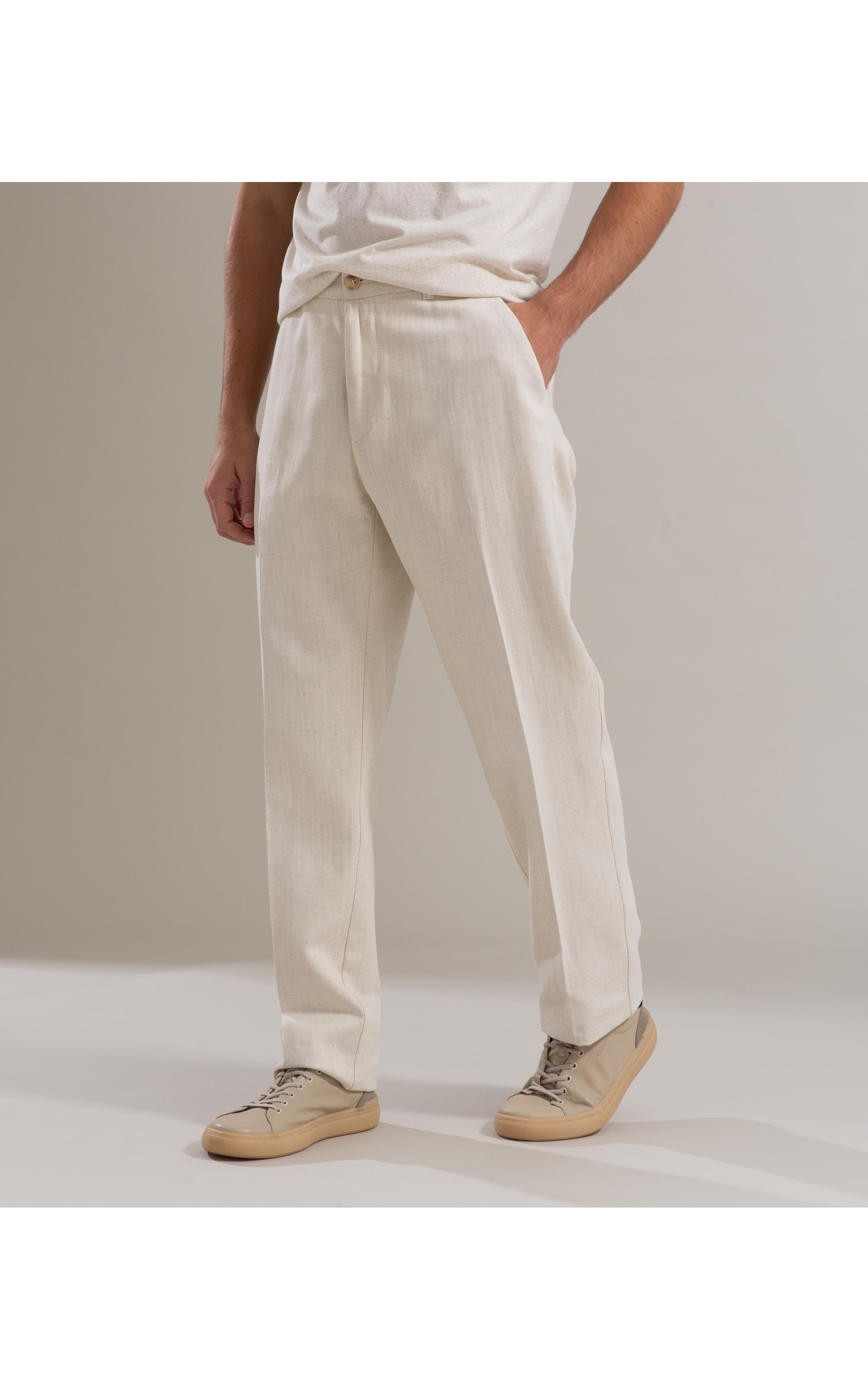 Calça Linho  Chino Estonia Natural
