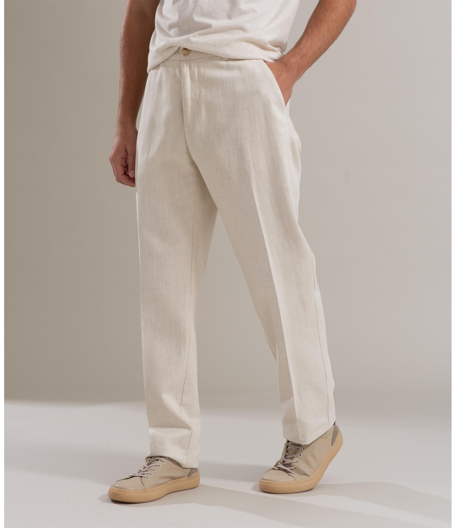 Calça Linho  Chino Estonia Natural