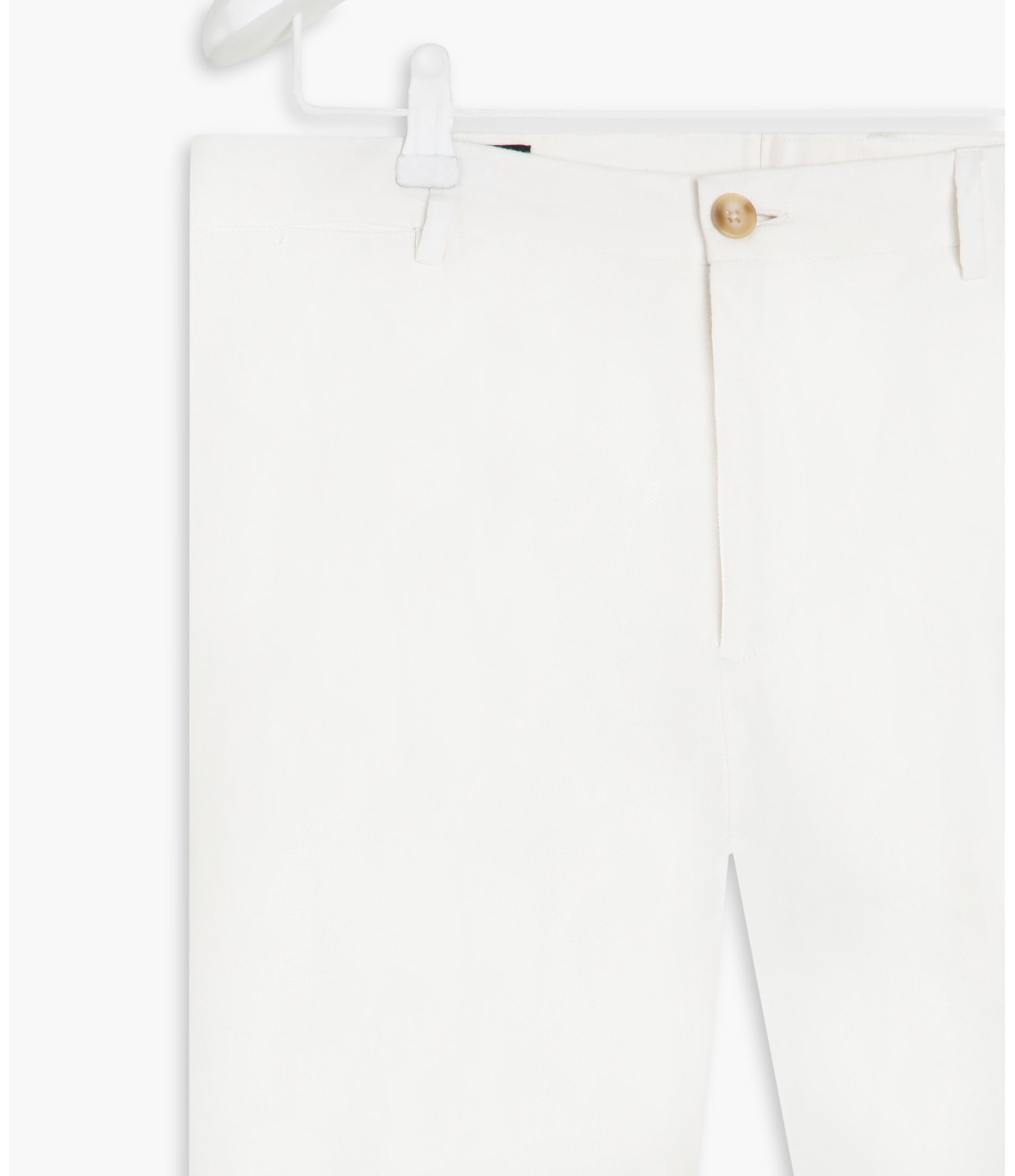 Calça Linho  Chino  Herringbone Off White