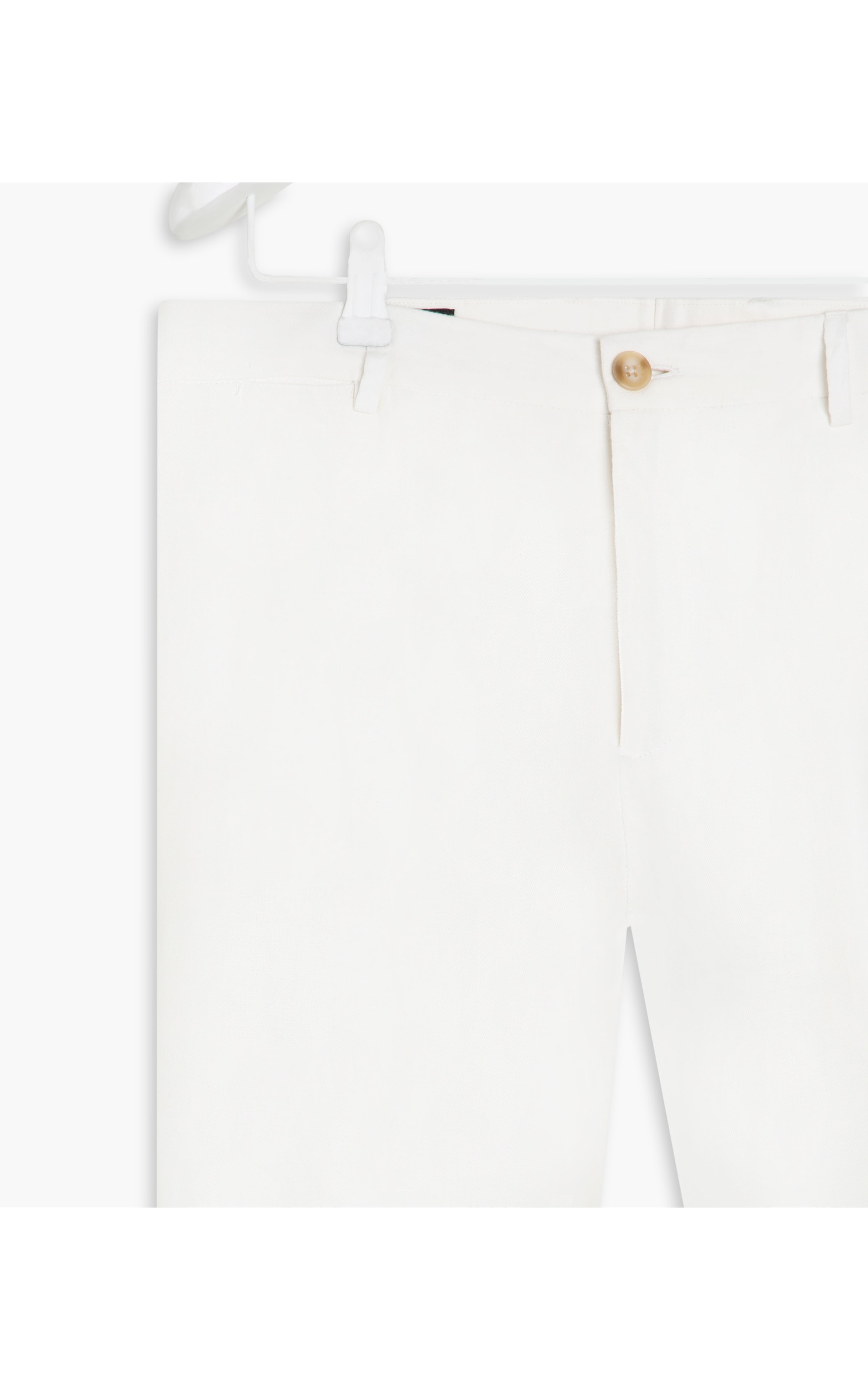 Calça Linho  Chino  Herringbone Off White