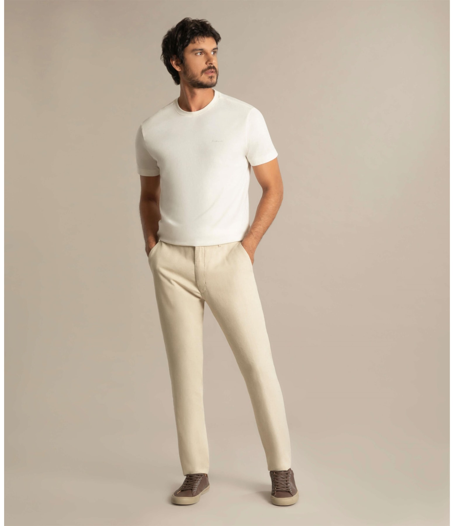 Calça Linho  Chino Lagatto Natural