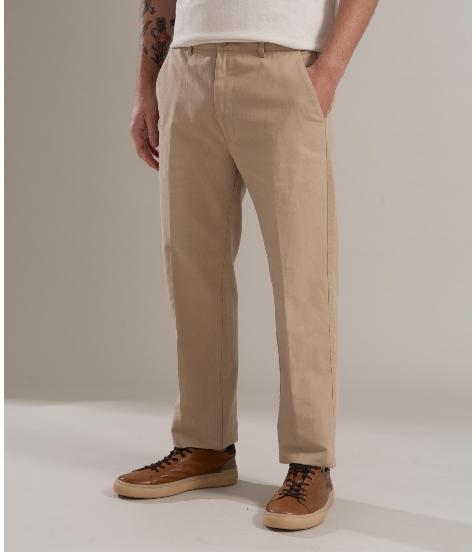 Calça Linho  Chino Liric Caqui