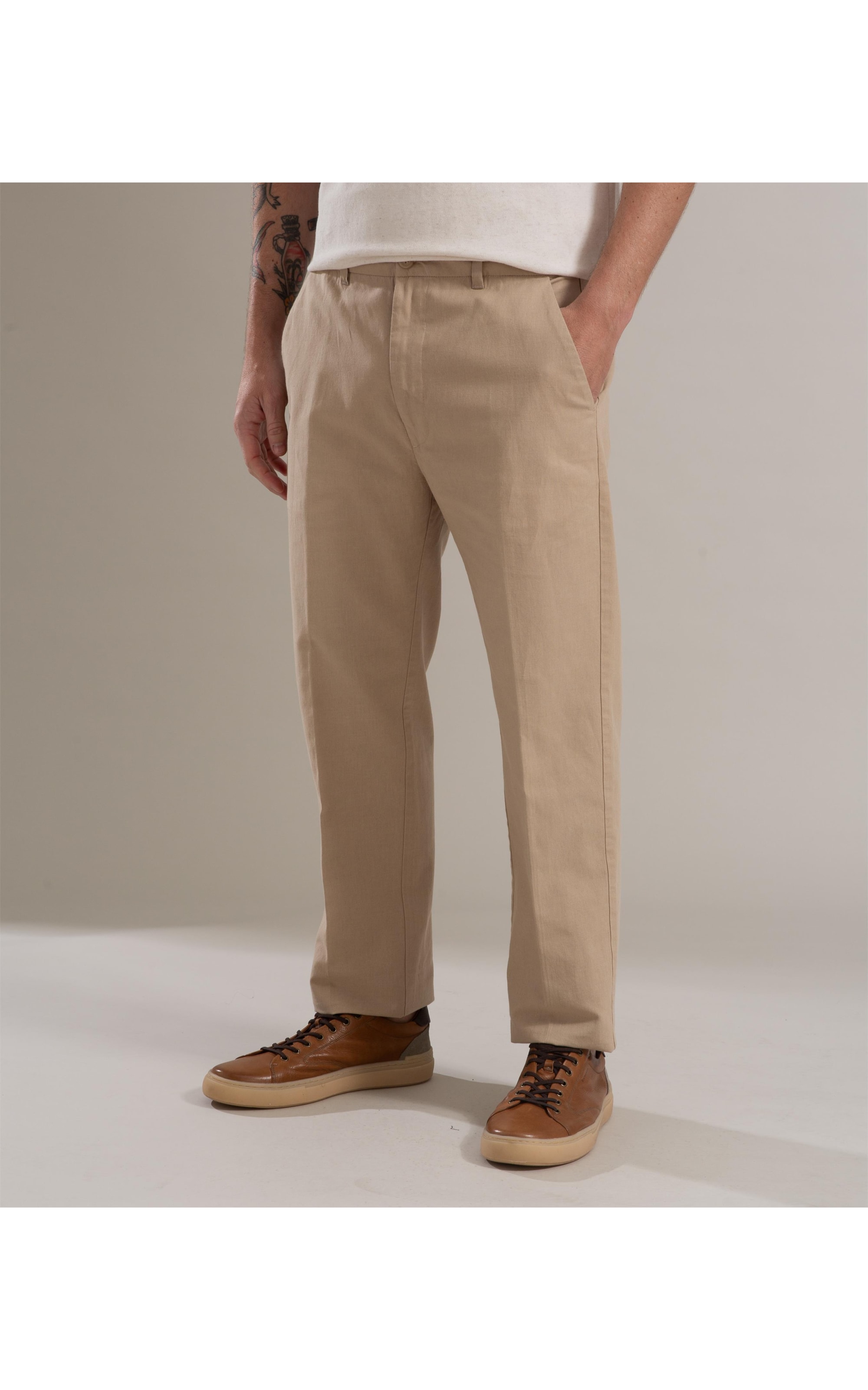 Calça Linho  Chino Liric Caqui