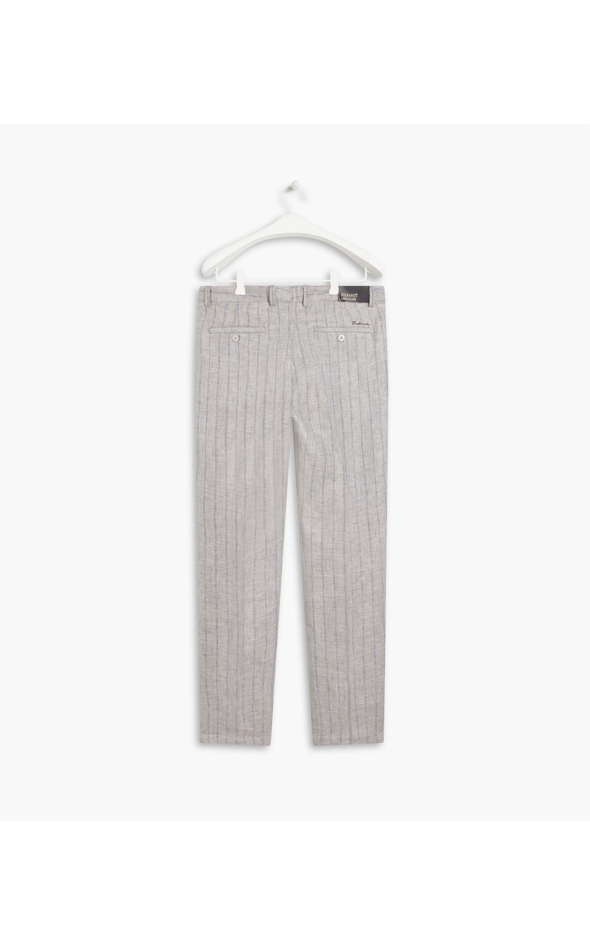 Calça Linho  Chino Stripes Silver Gray