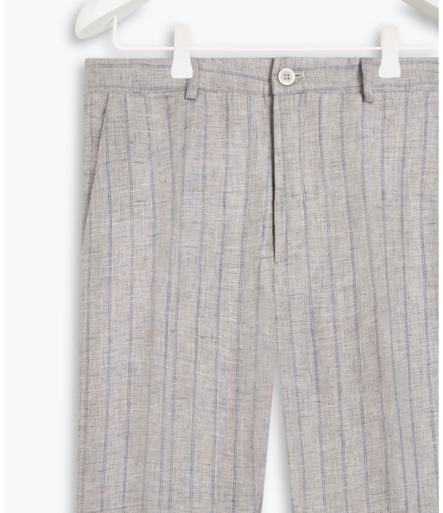 Calça Linho  Chino Stripes Silver Gray