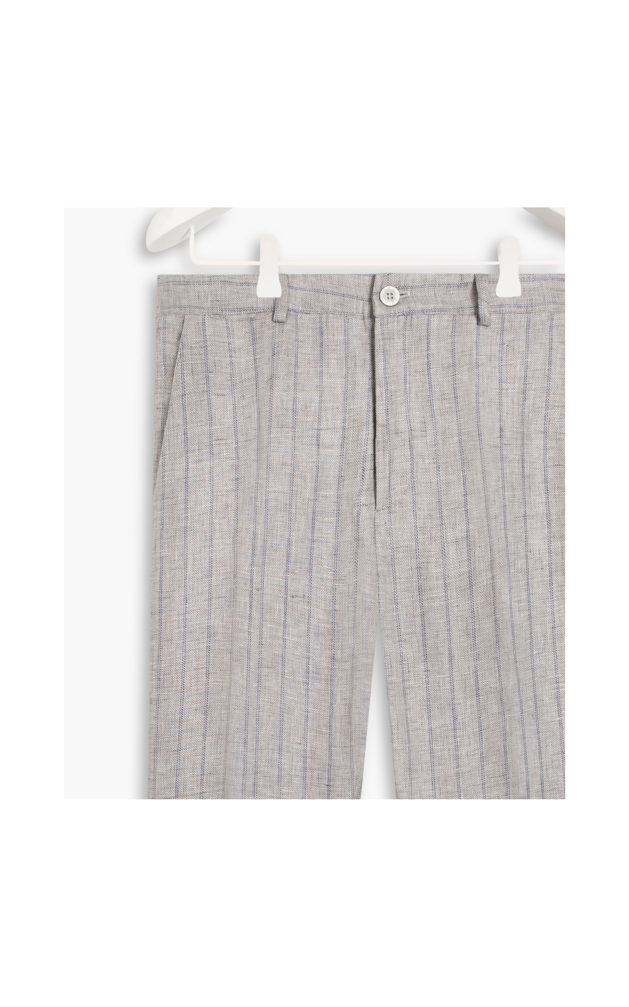 Calça Linho  Chino Stripes Silver Gray