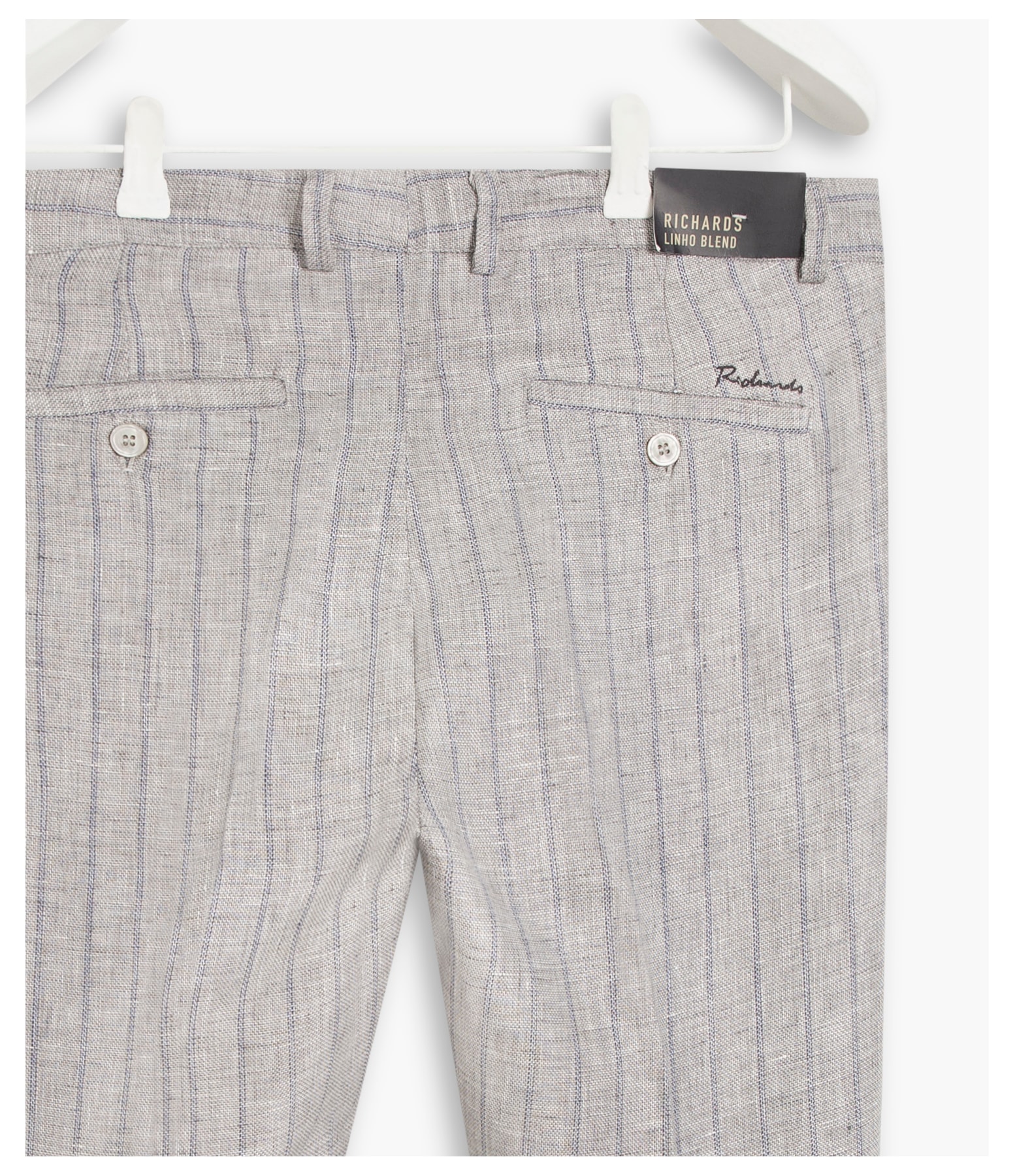Calça Linho  Chino Stripes Silver Gray