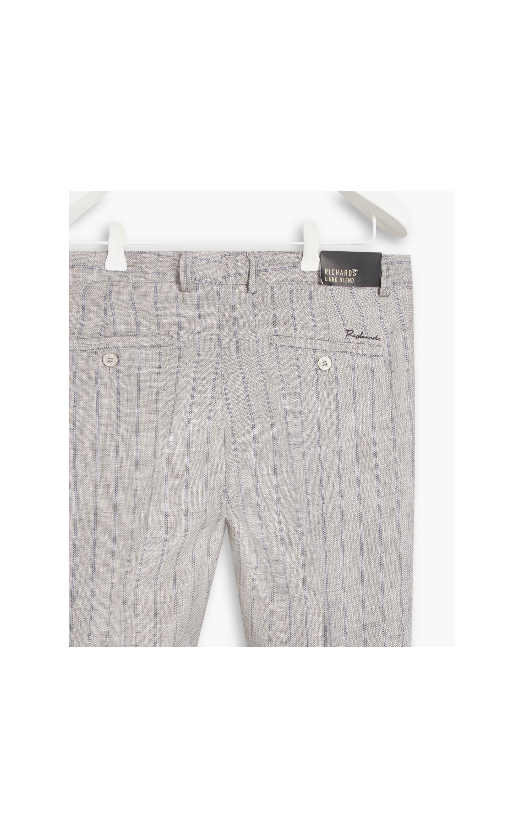 Calça Linho  Chino Stripes Silver Gray