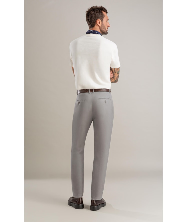 Calça Linho  Chino Tolit Cinza Medio