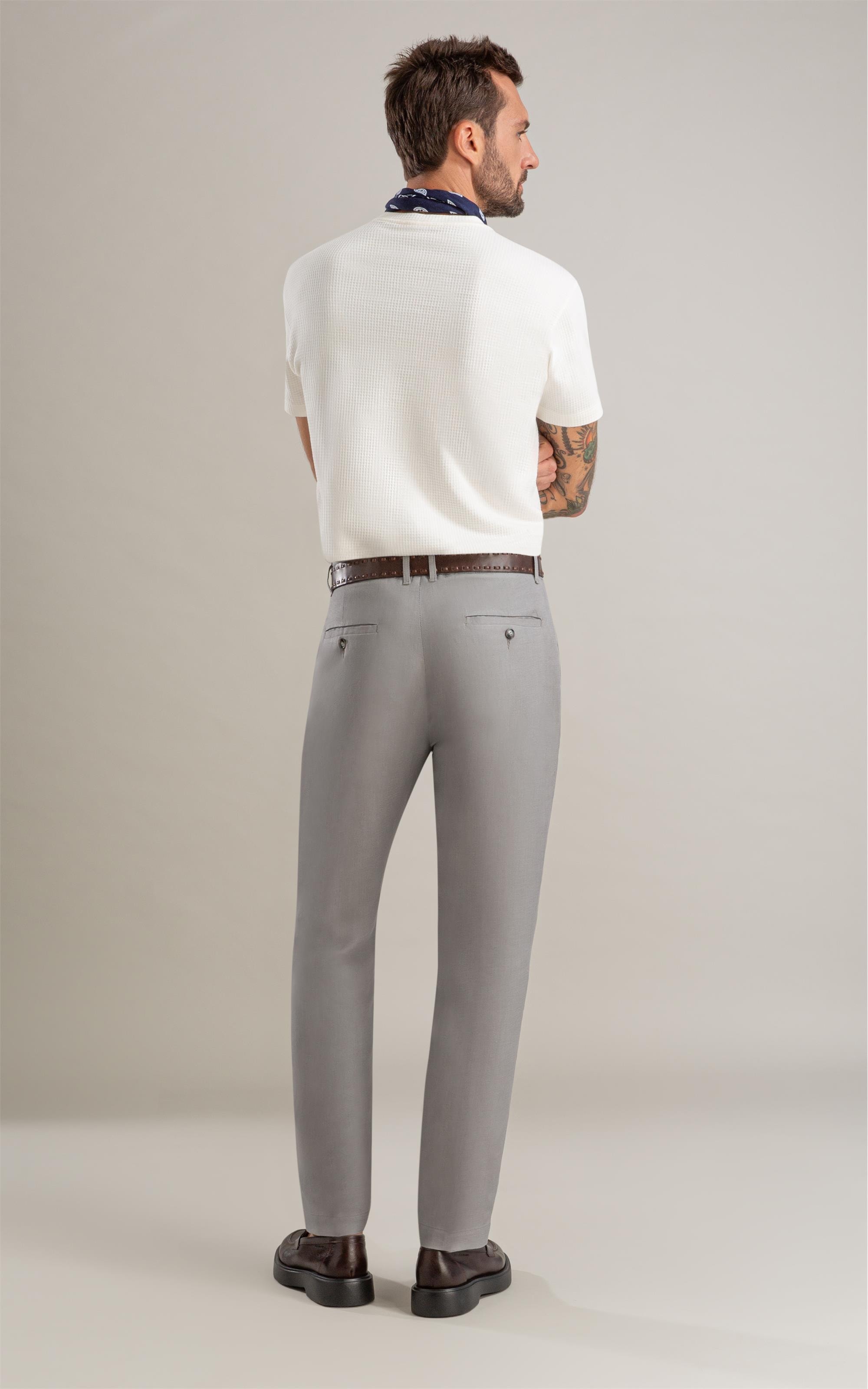 Calça Linho  Chino Tolit Cinza Medio