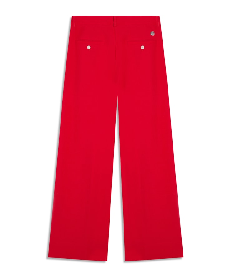 Calça Linho  Copan Wide Leg Vermelho Vivo
