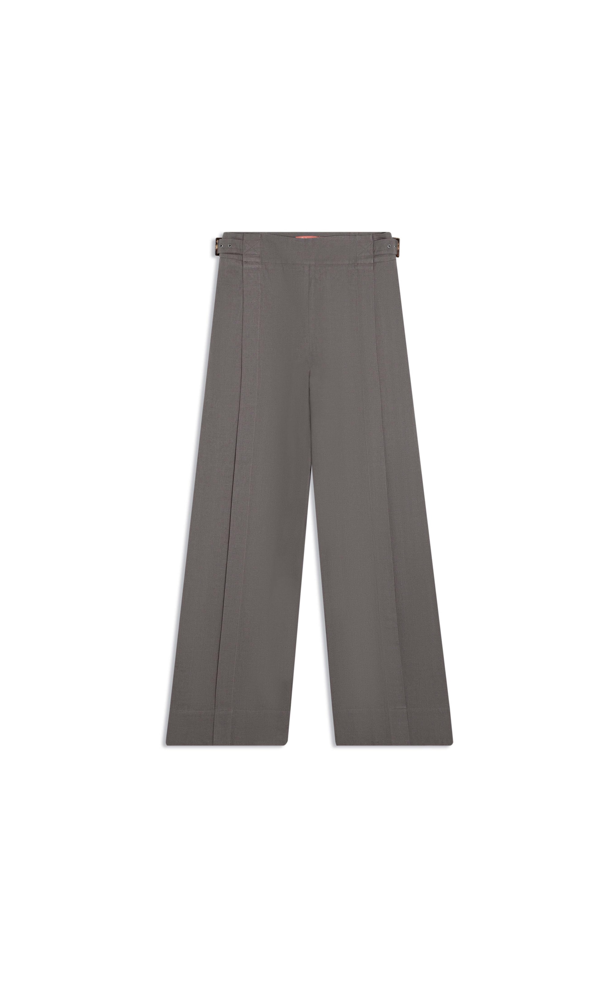  Calça Linho  Diane Chevil Ft Tabaco