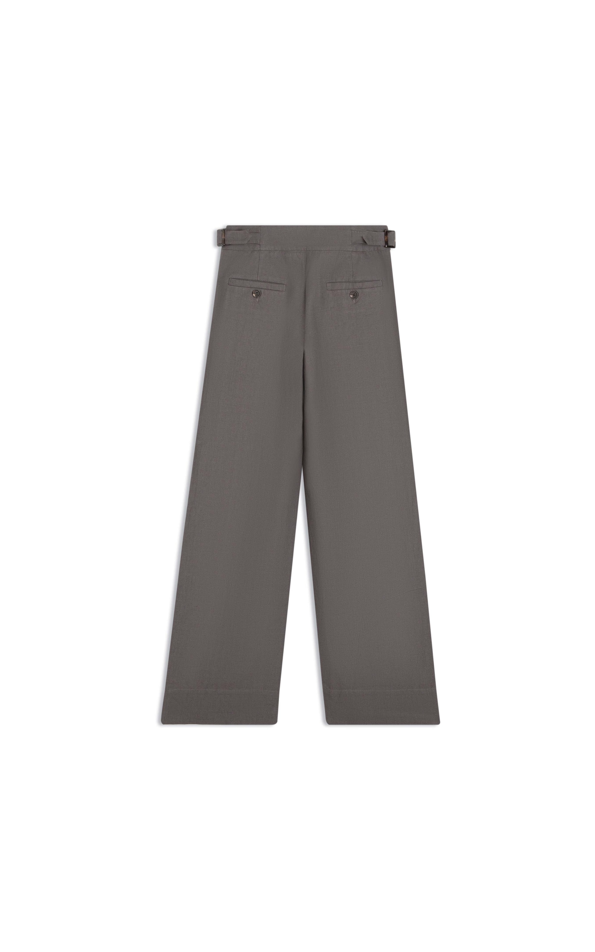  Calça Linho  Diane Chevil Ft Tabaco