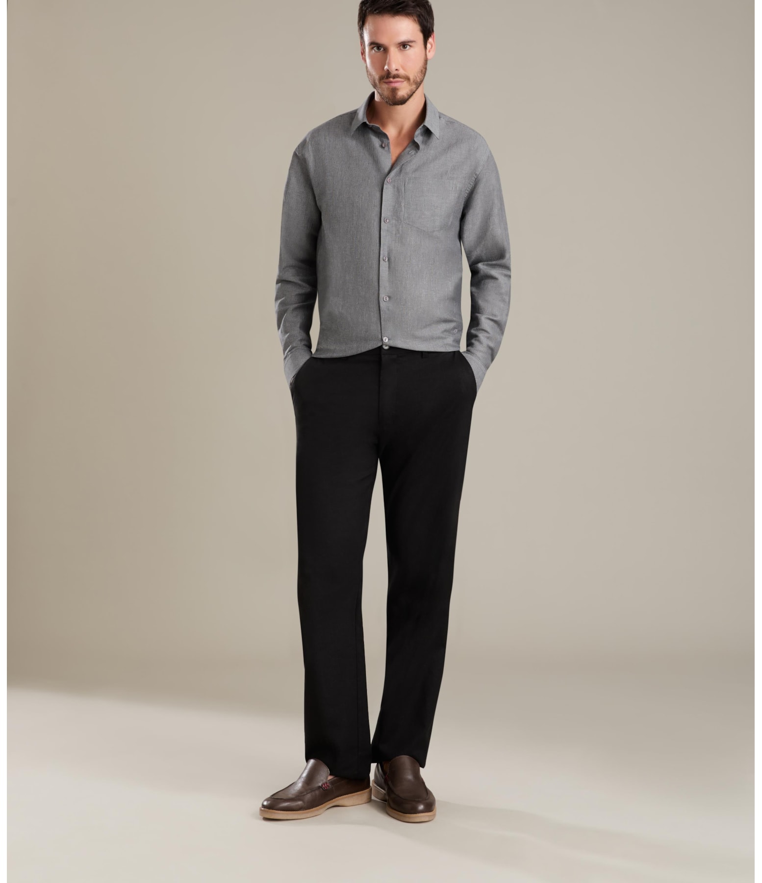 Calça Linho  Elegance  Preto -