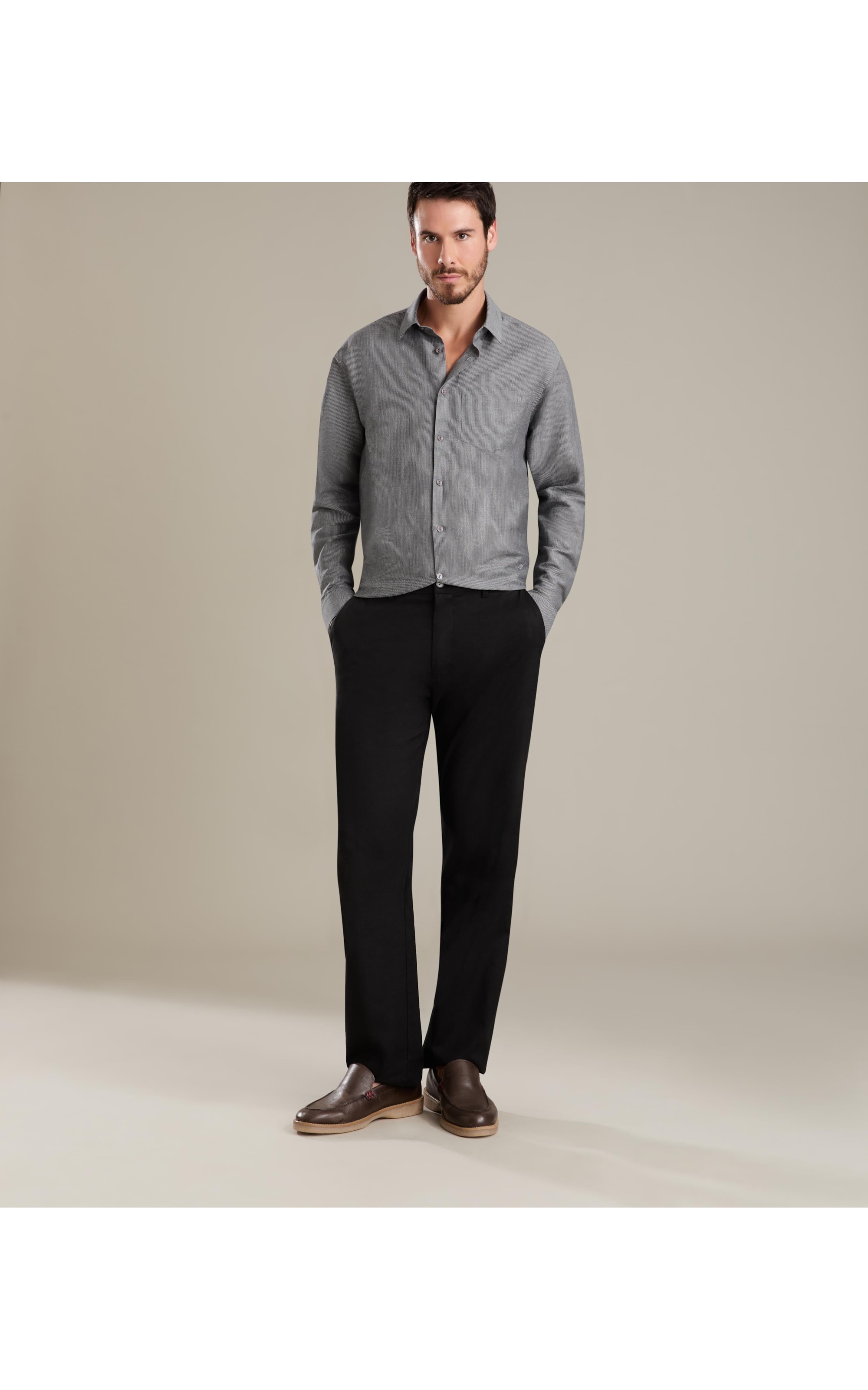 Calça Linho  Elegance  Preto -