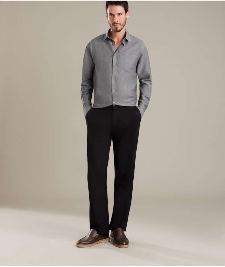 Calça Linho  Elegance  Preto -