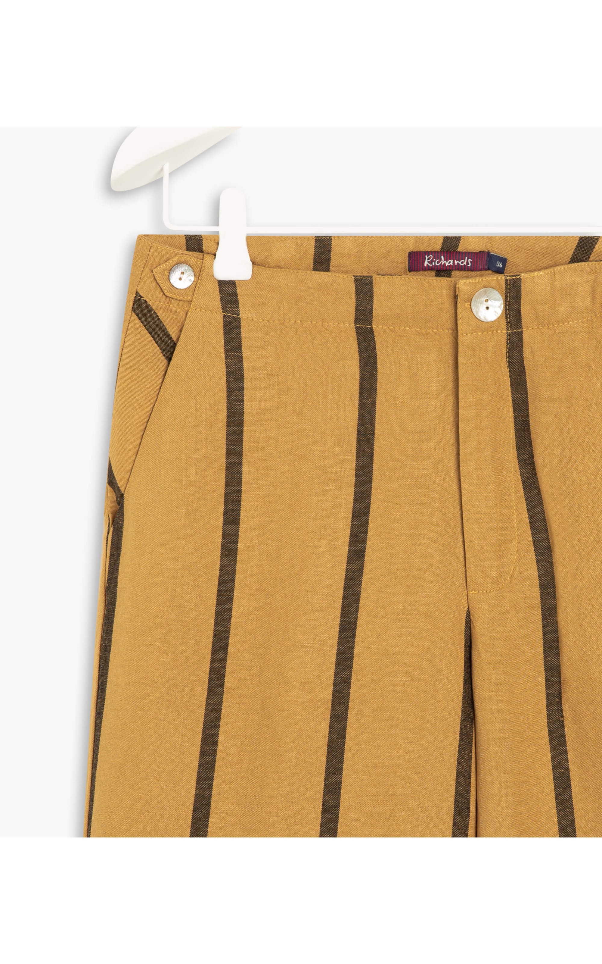 Calça Linho  Fafa Stripe Mostarda