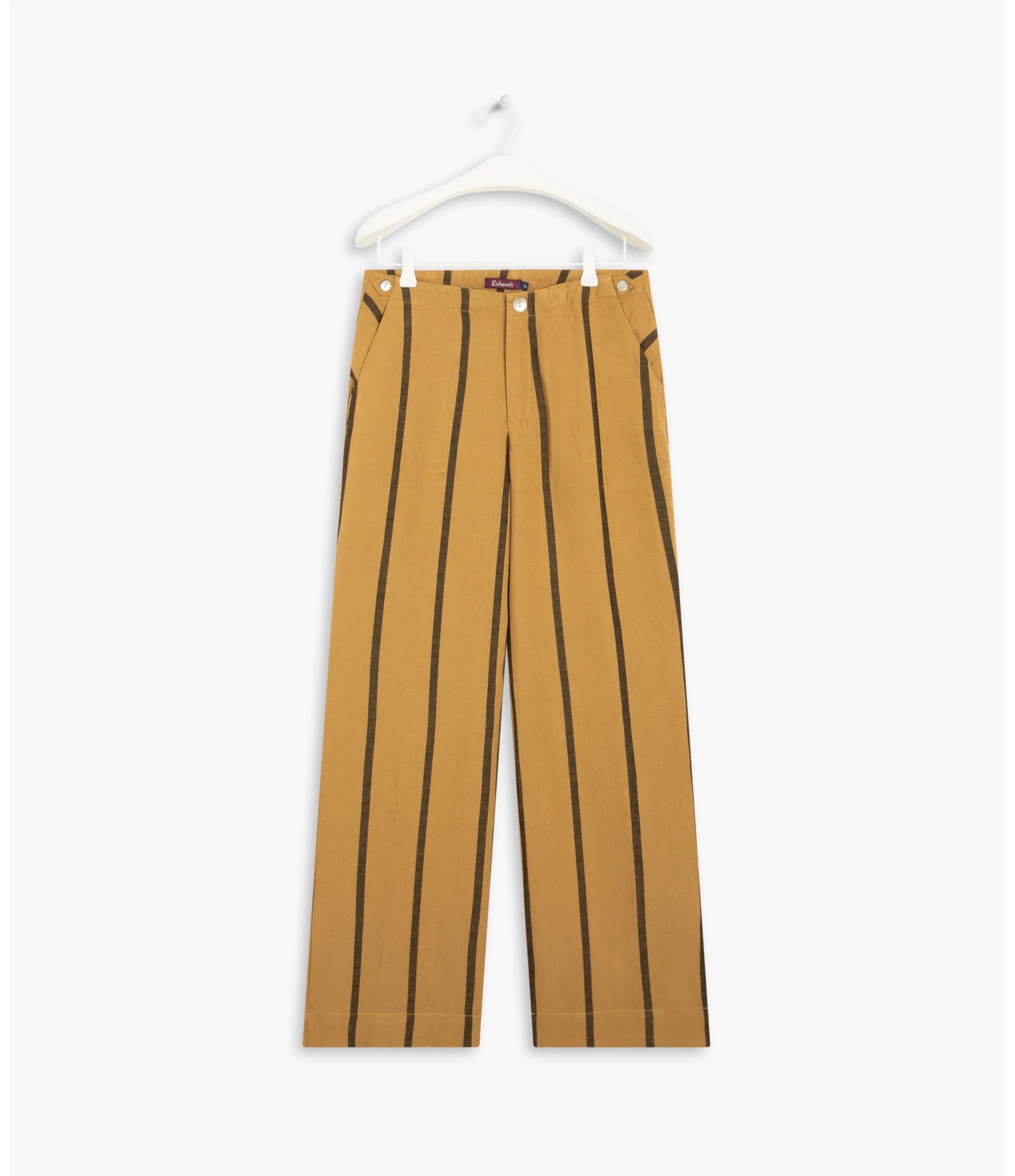 Calça Linho  Fafa Stripe Mostarda