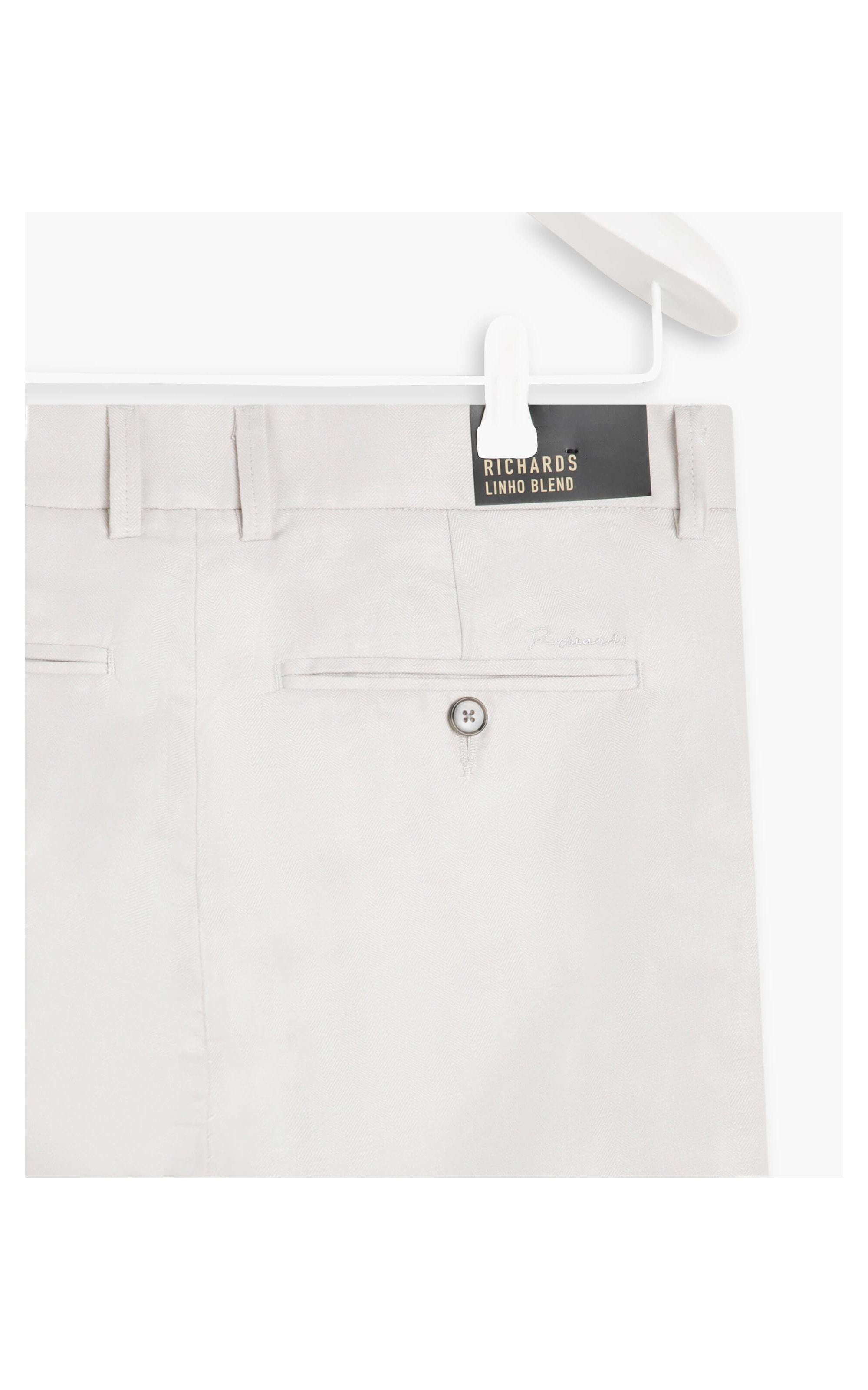 Calça Linho  Fish Bone Natural