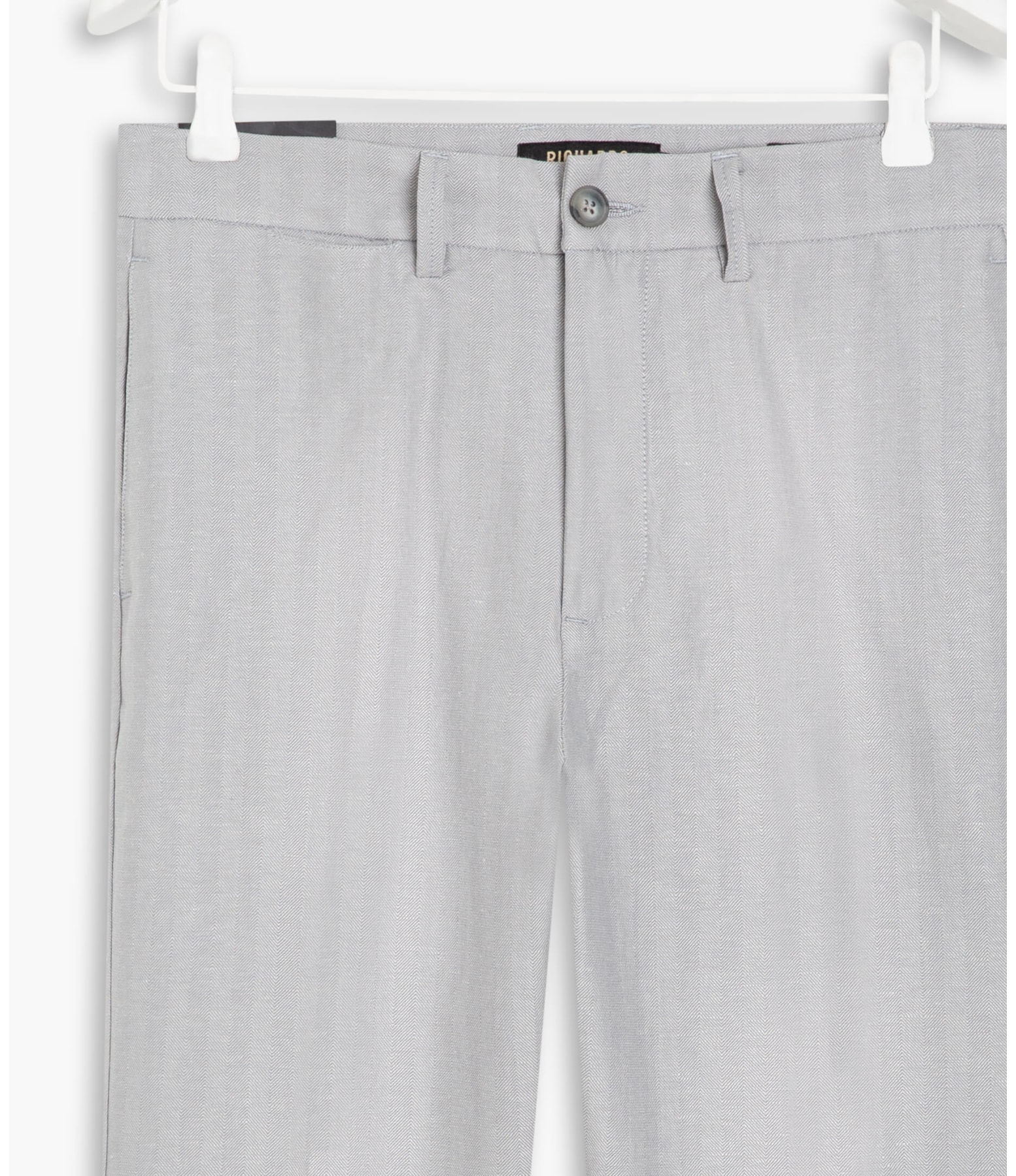 Calça Linho  Fish Bone Silver Gray