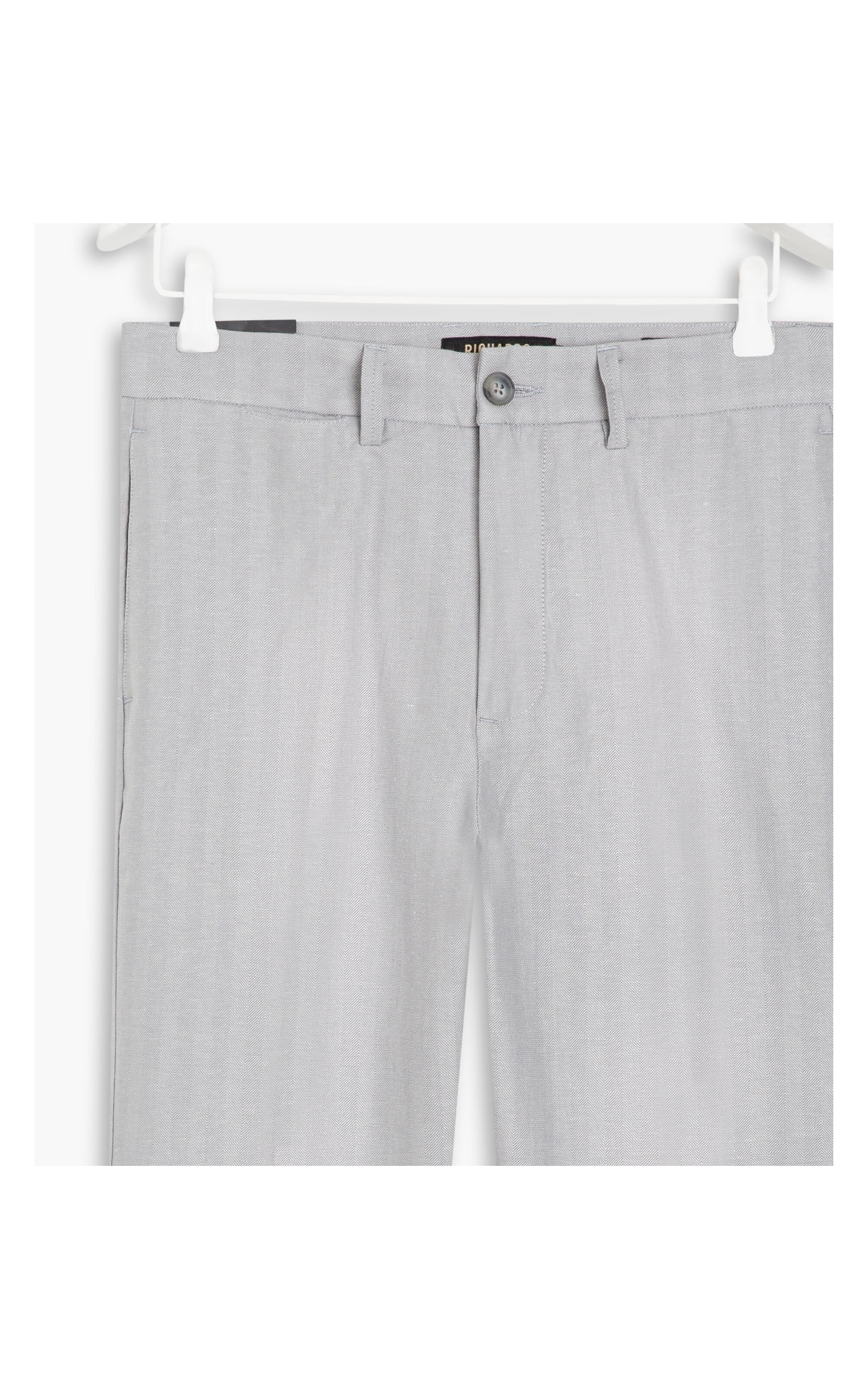 Calça Linho  Fish Bone Silver Gray