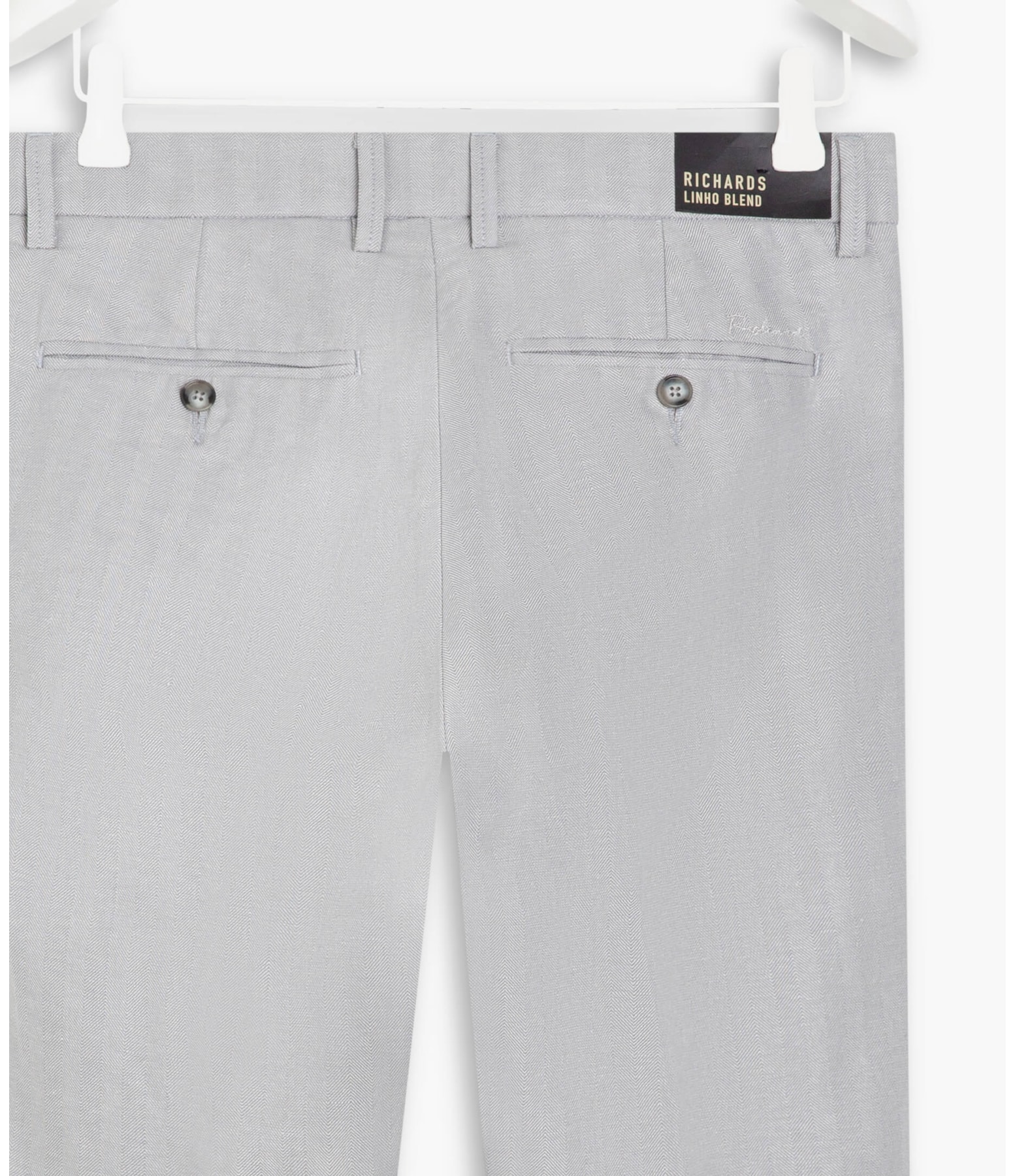 Calça Linho  Fish Bone Silver Gray