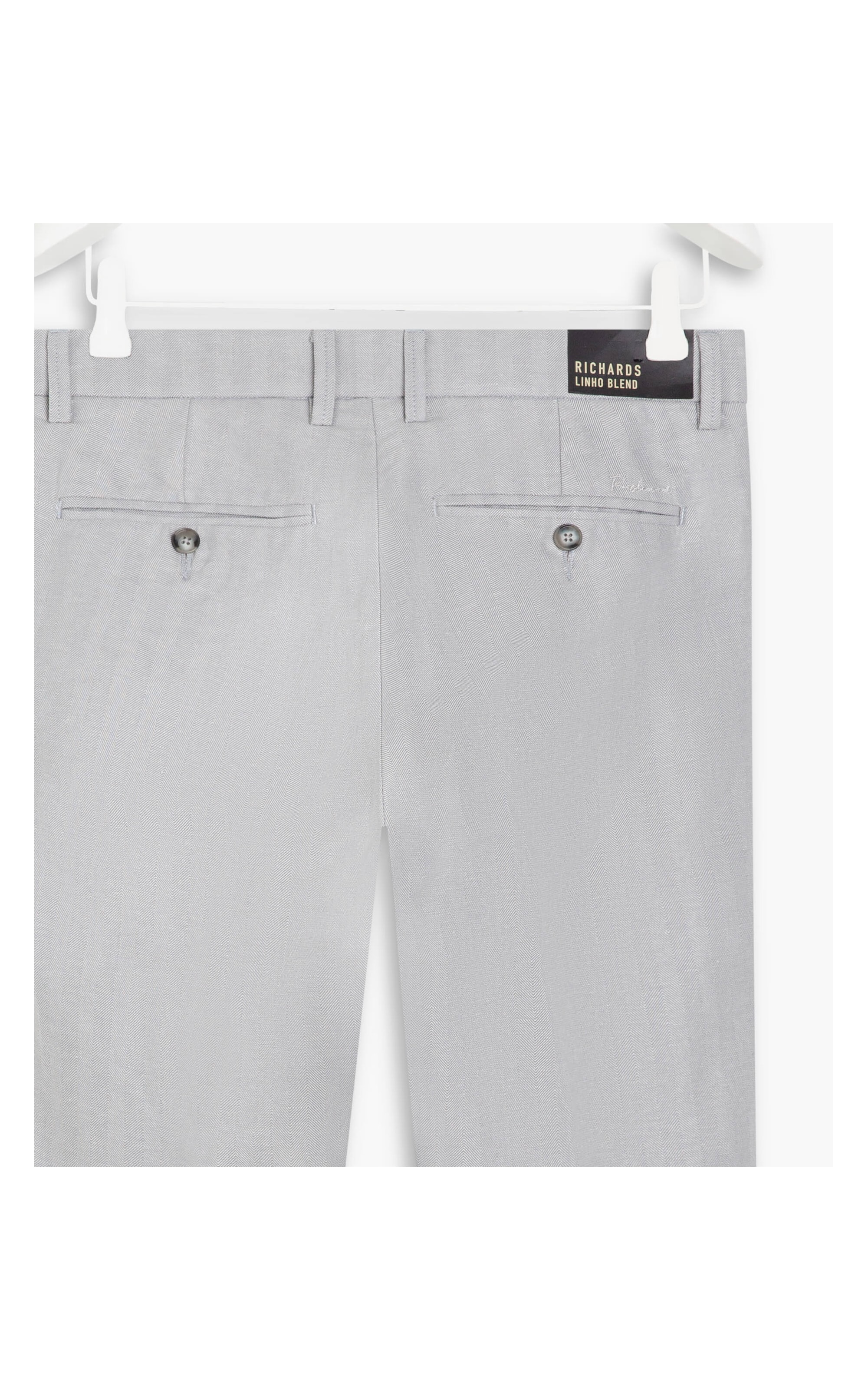 Calça Linho  Fish Bone Silver Gray