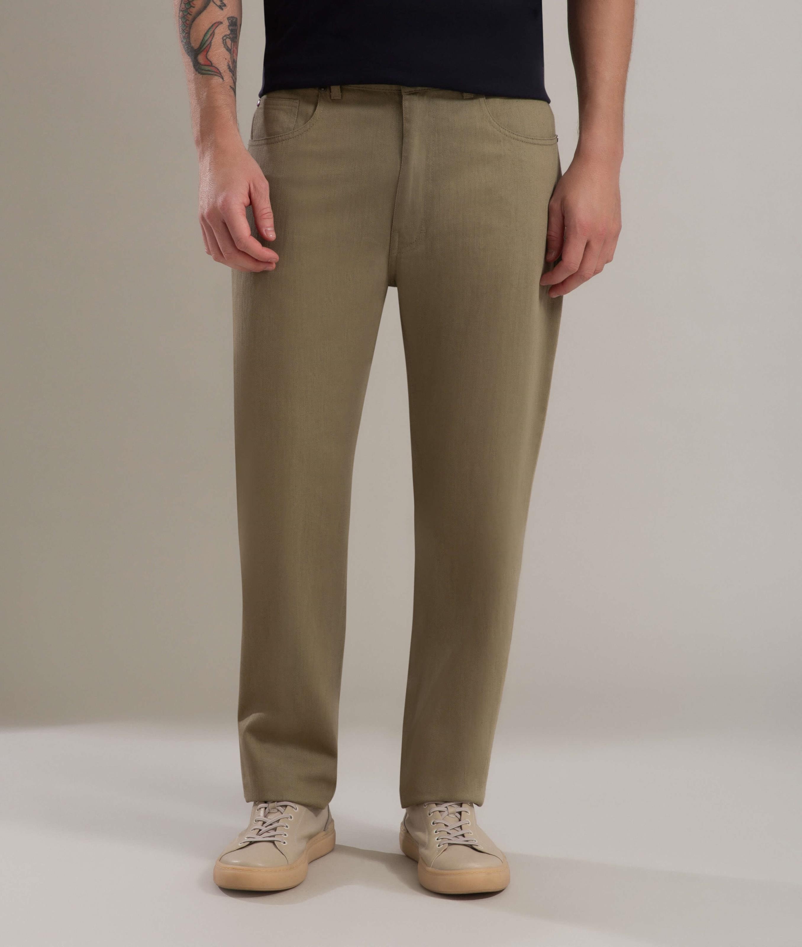 Calça Linho Five Pockets Estonia Verde Militar