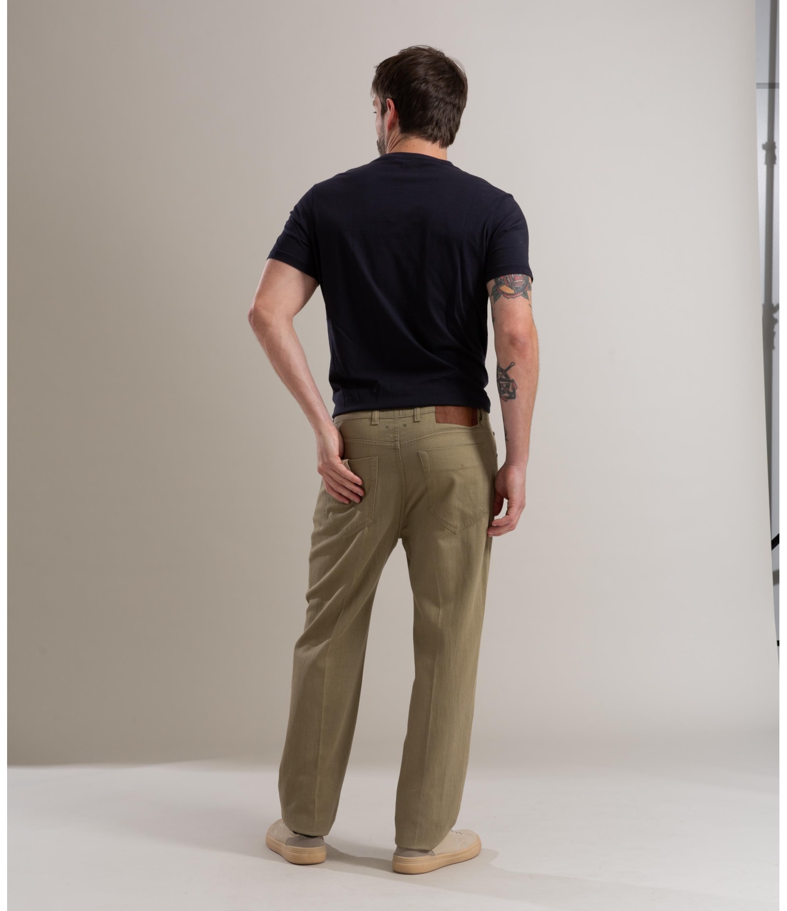 Calça Linho  Five Pockets Estonia Verde Militar