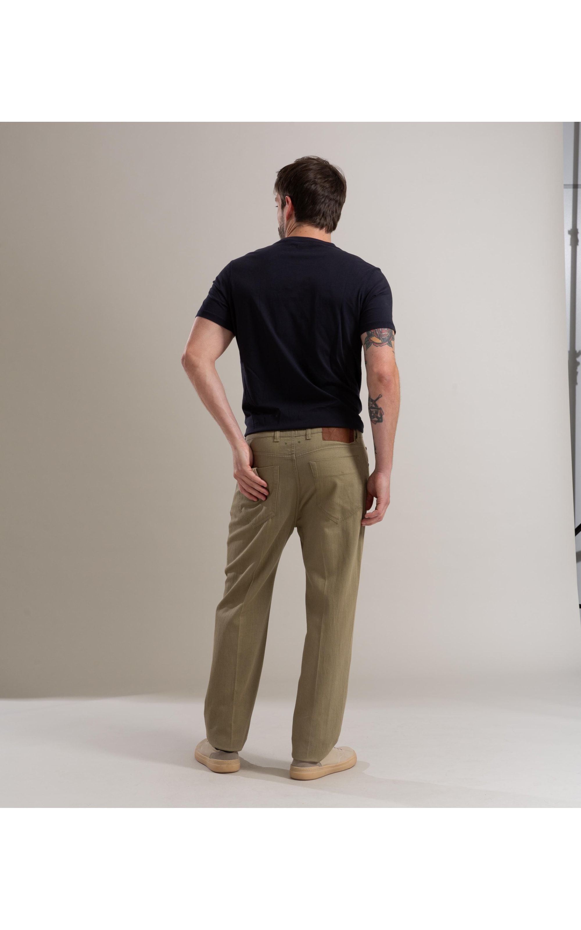 Calça Linho  Five Pockets Estonia Verde Militar