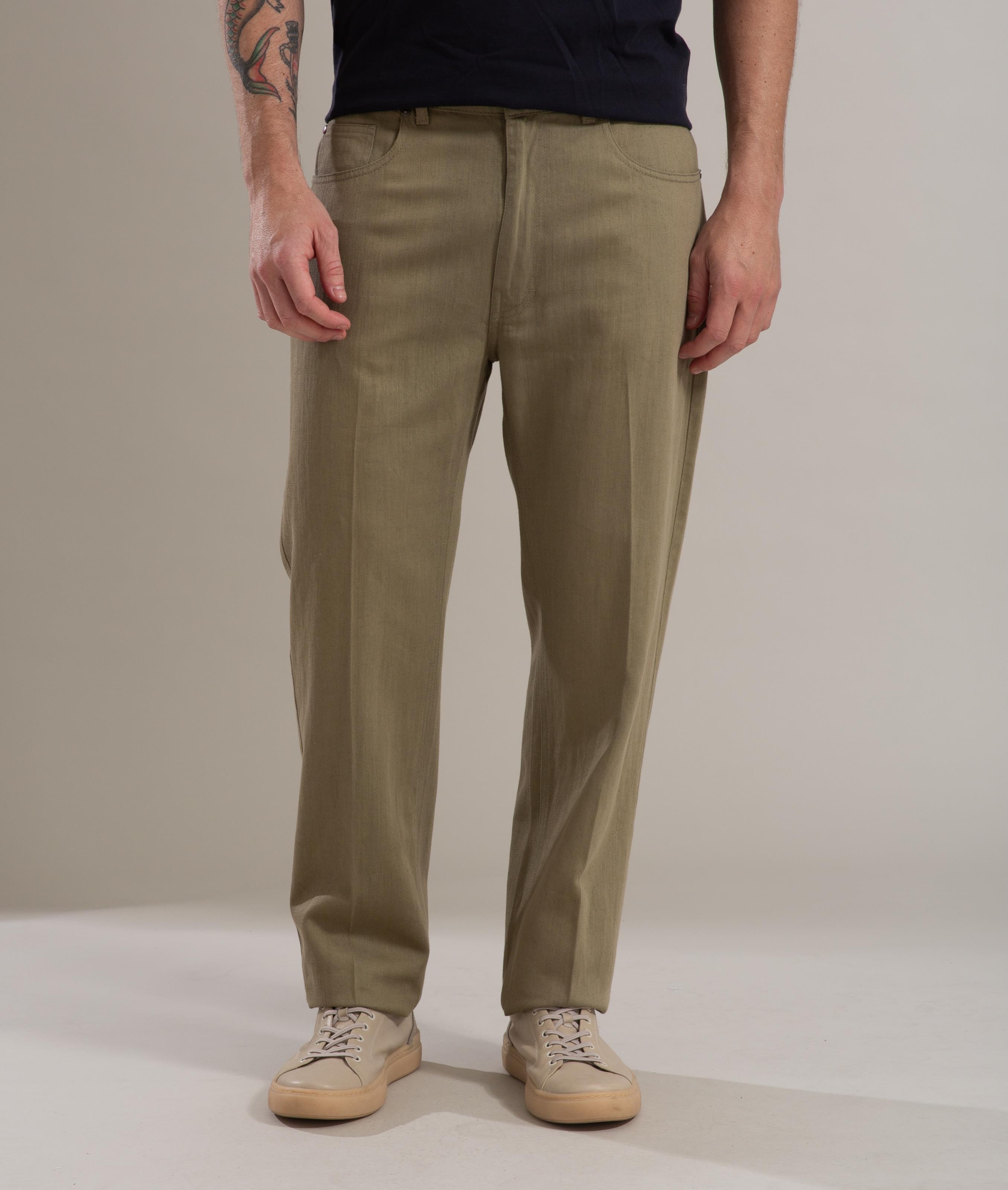Calça Linho Five Pockets Estonia Verde Militar