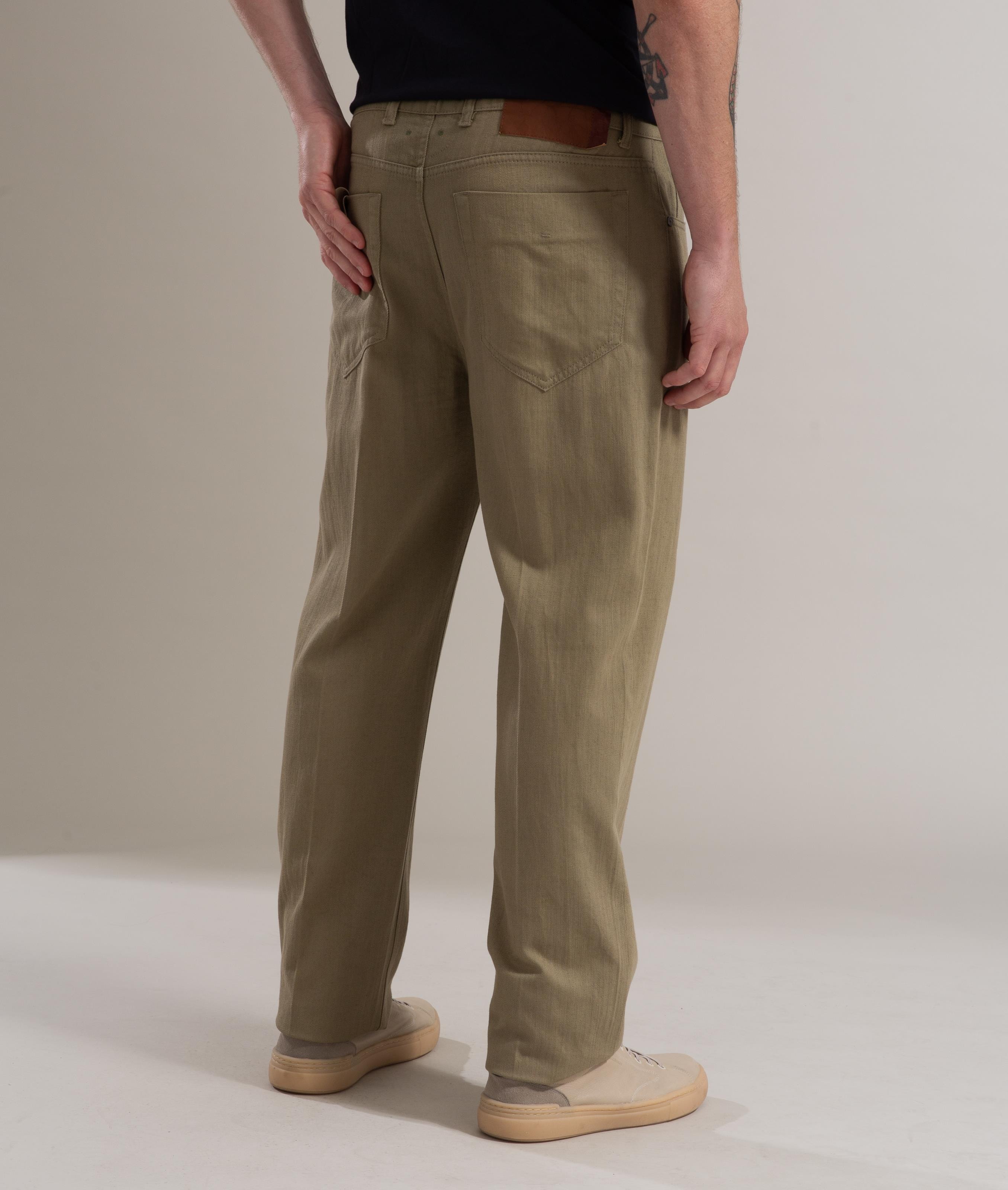 Calça Linho Five Pockets Estonia Verde Militar