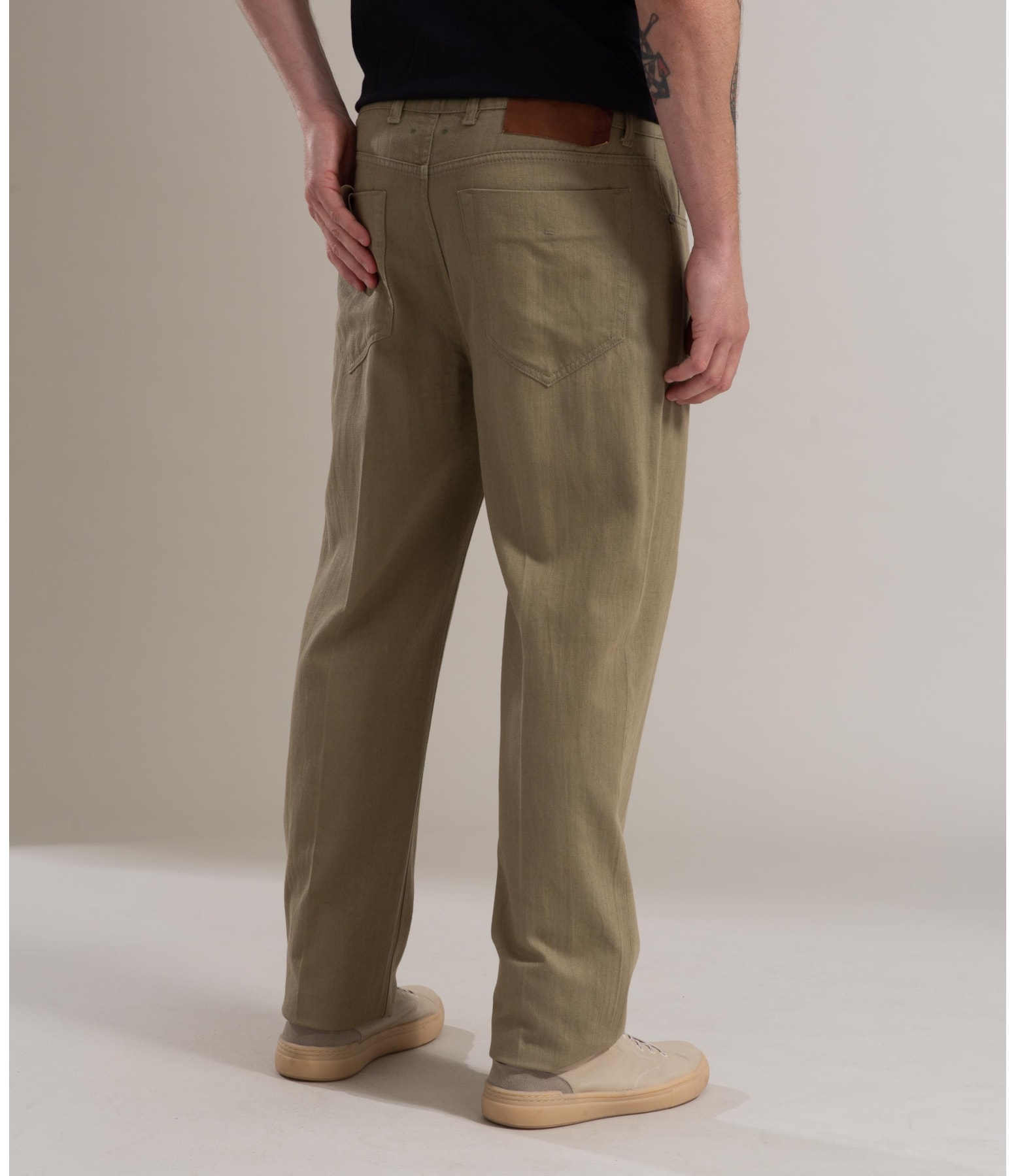 Calça Linho  Five Pockets Estonia Verde Militar