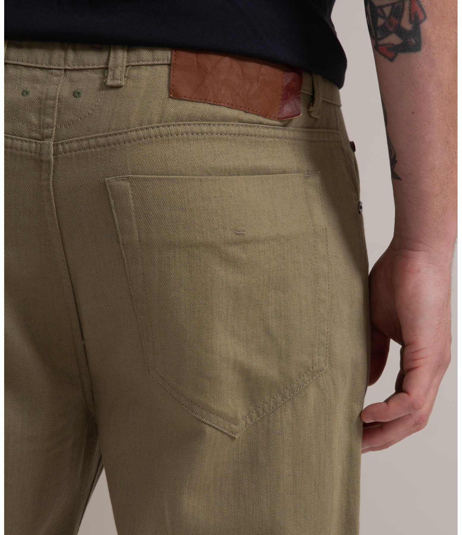 Calça Linho  Five Pockets Estonia Verde Militar