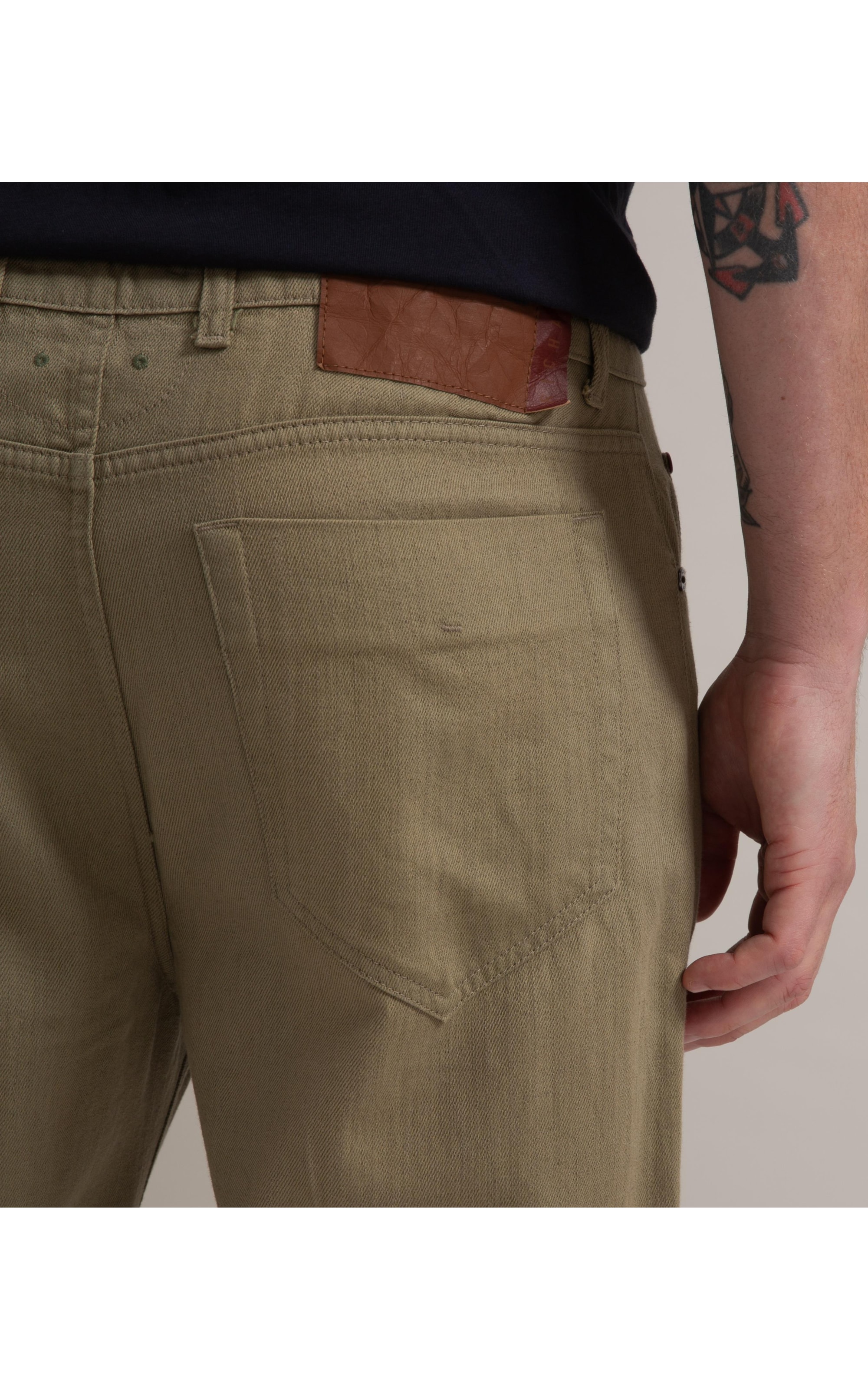 Calça Linho  Five Pockets Estonia Verde Militar
