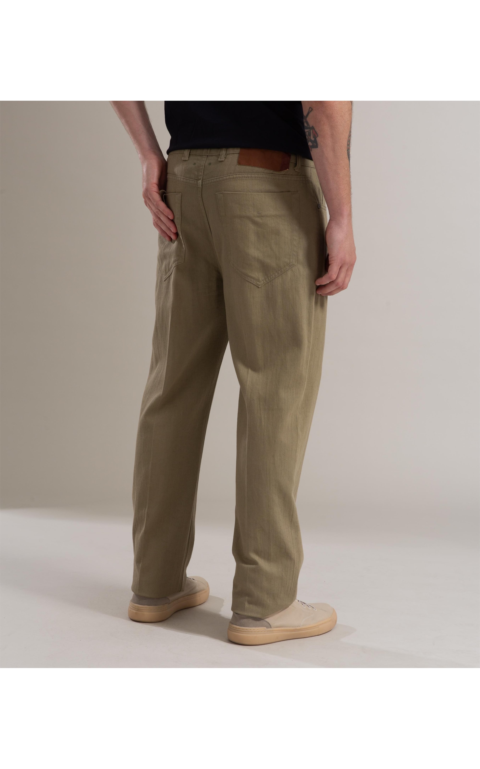 Calça Linho  Five Pockets Estonia Verde Militar