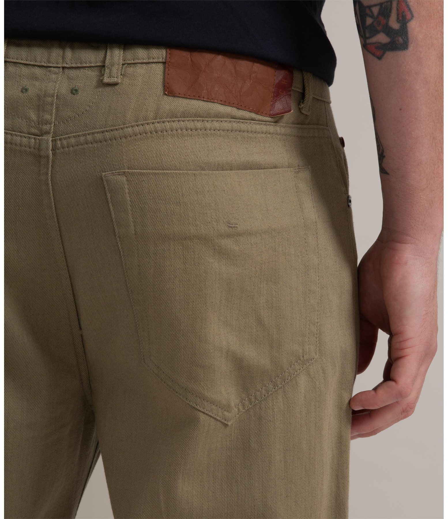 Calça Linho  Five Pockets Estonia Verde Militar