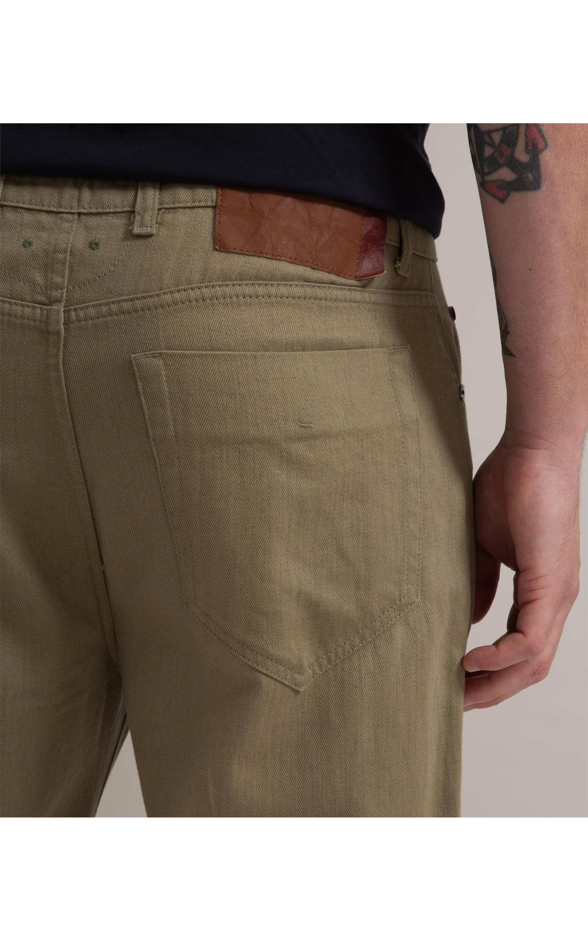 Calça Linho  Five Pockets Estonia Verde Militar