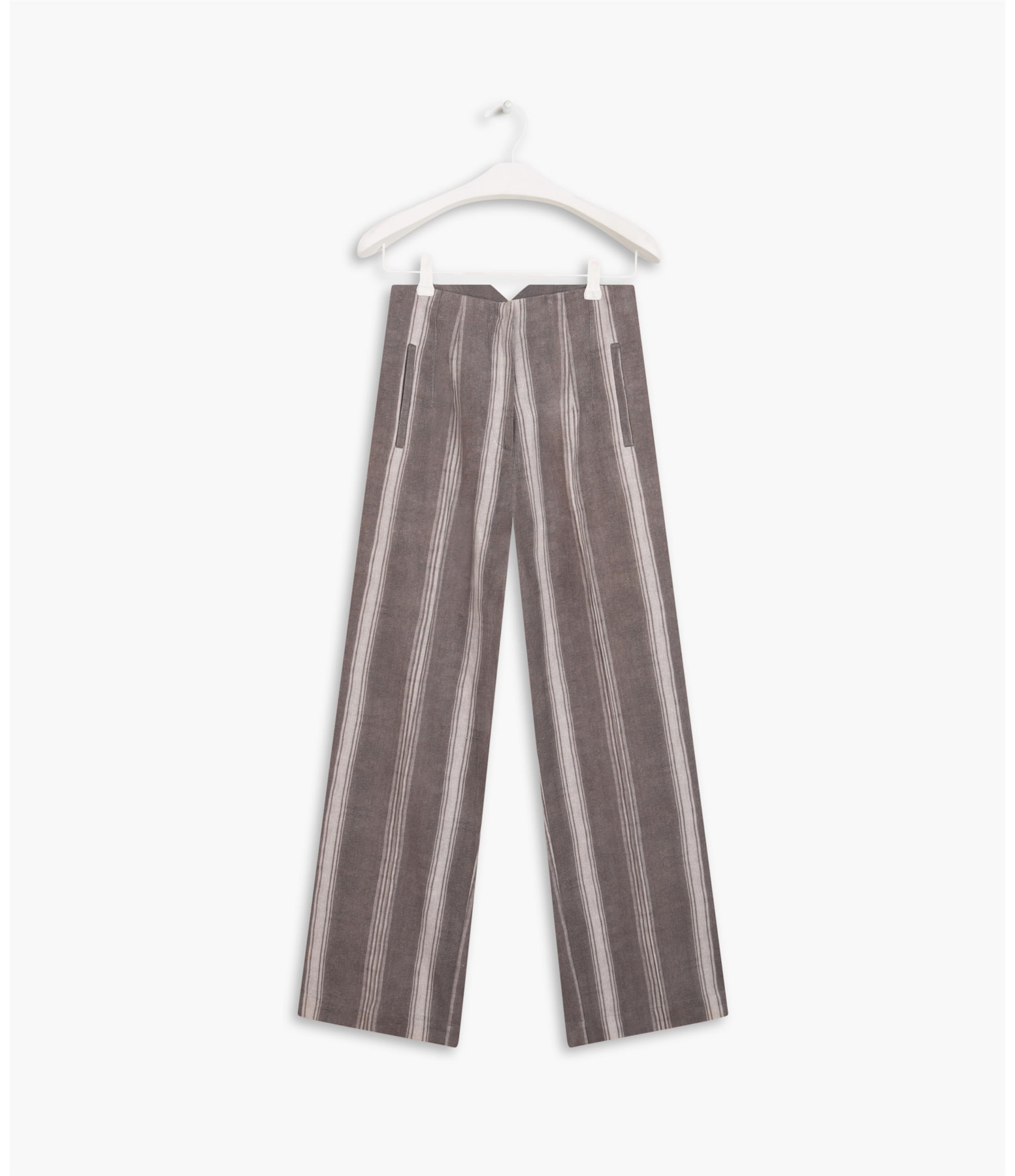 Calça Linho  Greta Stripe Lino Blend Ft Verde Militar