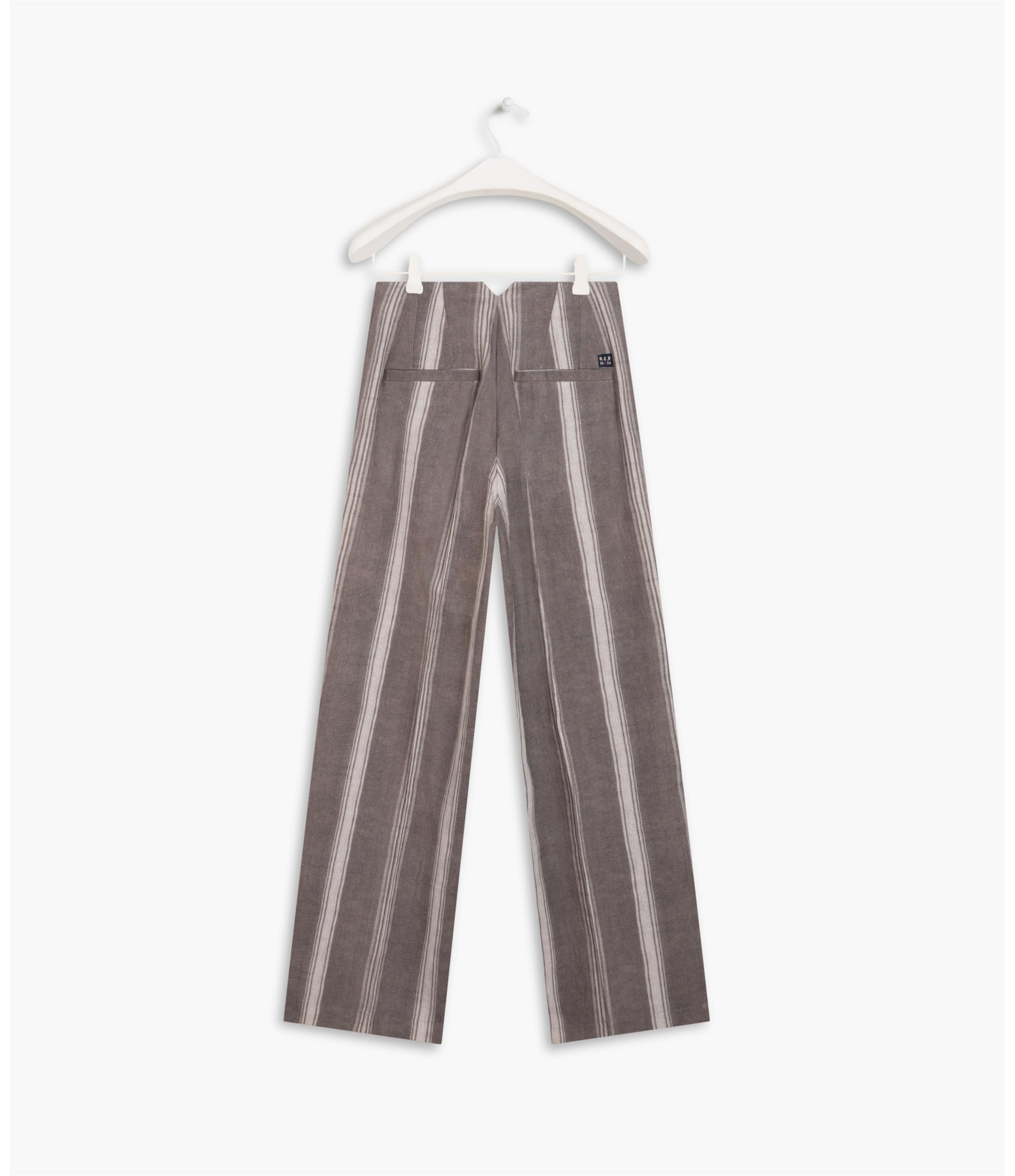 Calça Linho  Greta Stripe Lino Blend Ft Verde Militar