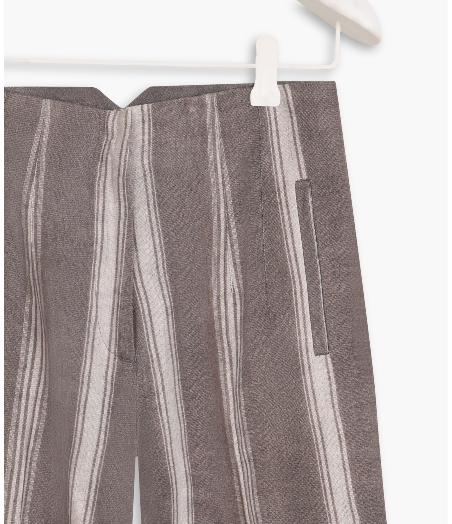 Calça Linho  Greta Stripe Lino Blend Ft Verde Militar
