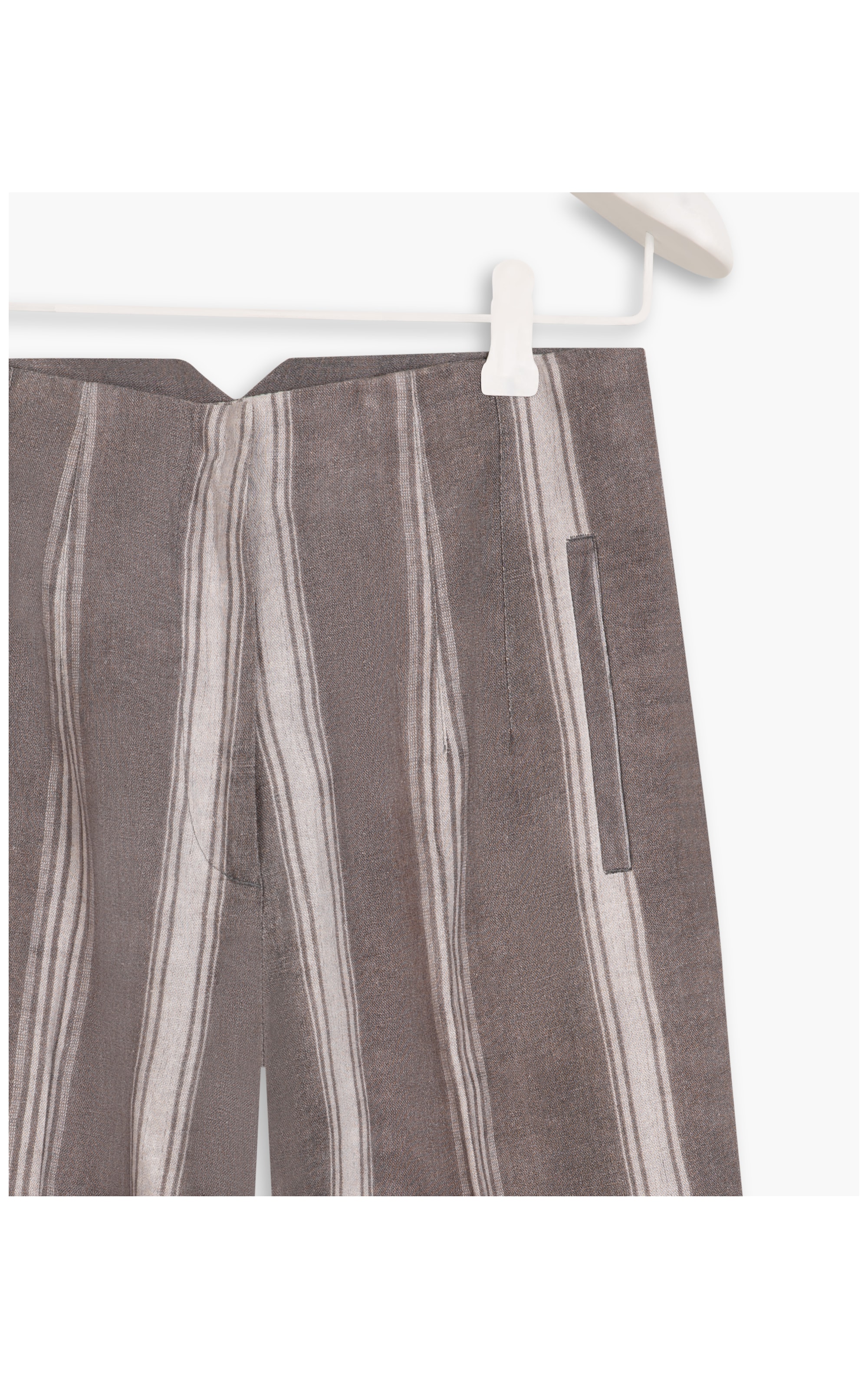 Calça Linho  Greta Stripe Lino Blend Ft Verde Militar