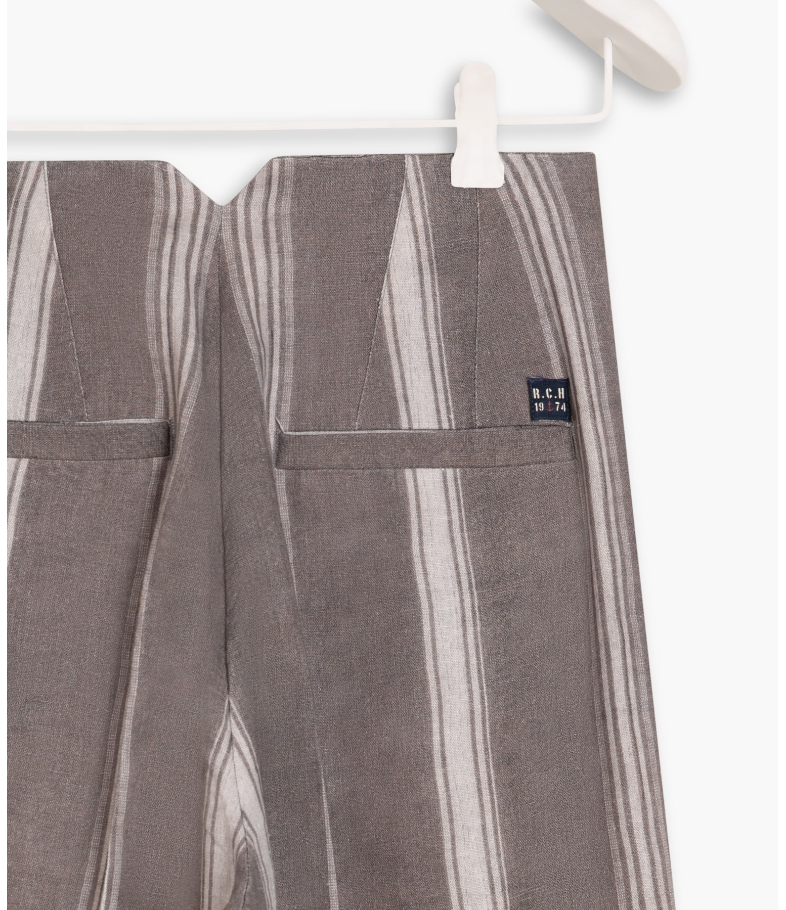 Calça Linho  Greta Stripe Lino Blend Ft Verde Militar