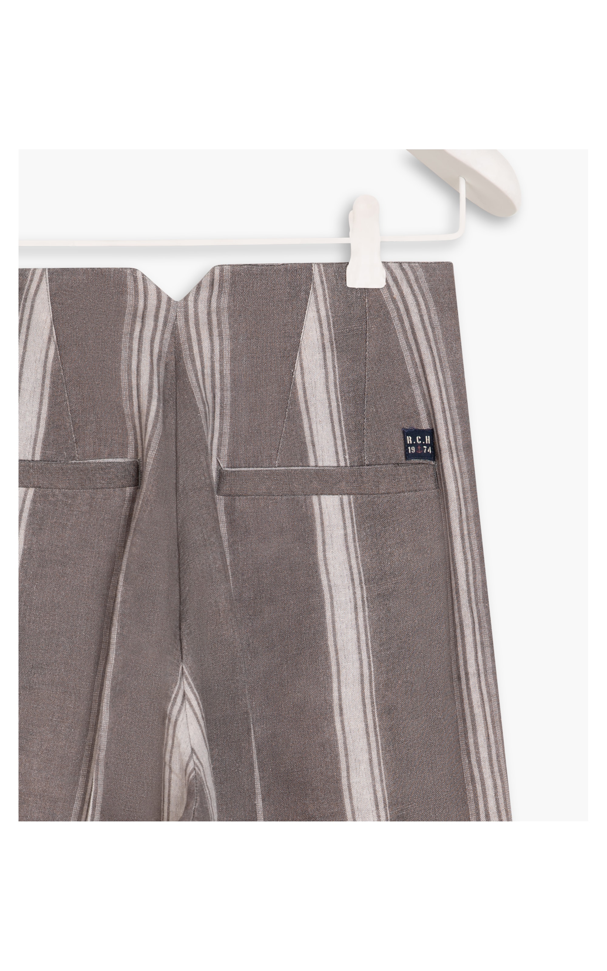 Calça Linho  Greta Stripe Lino Blend Ft Verde Militar