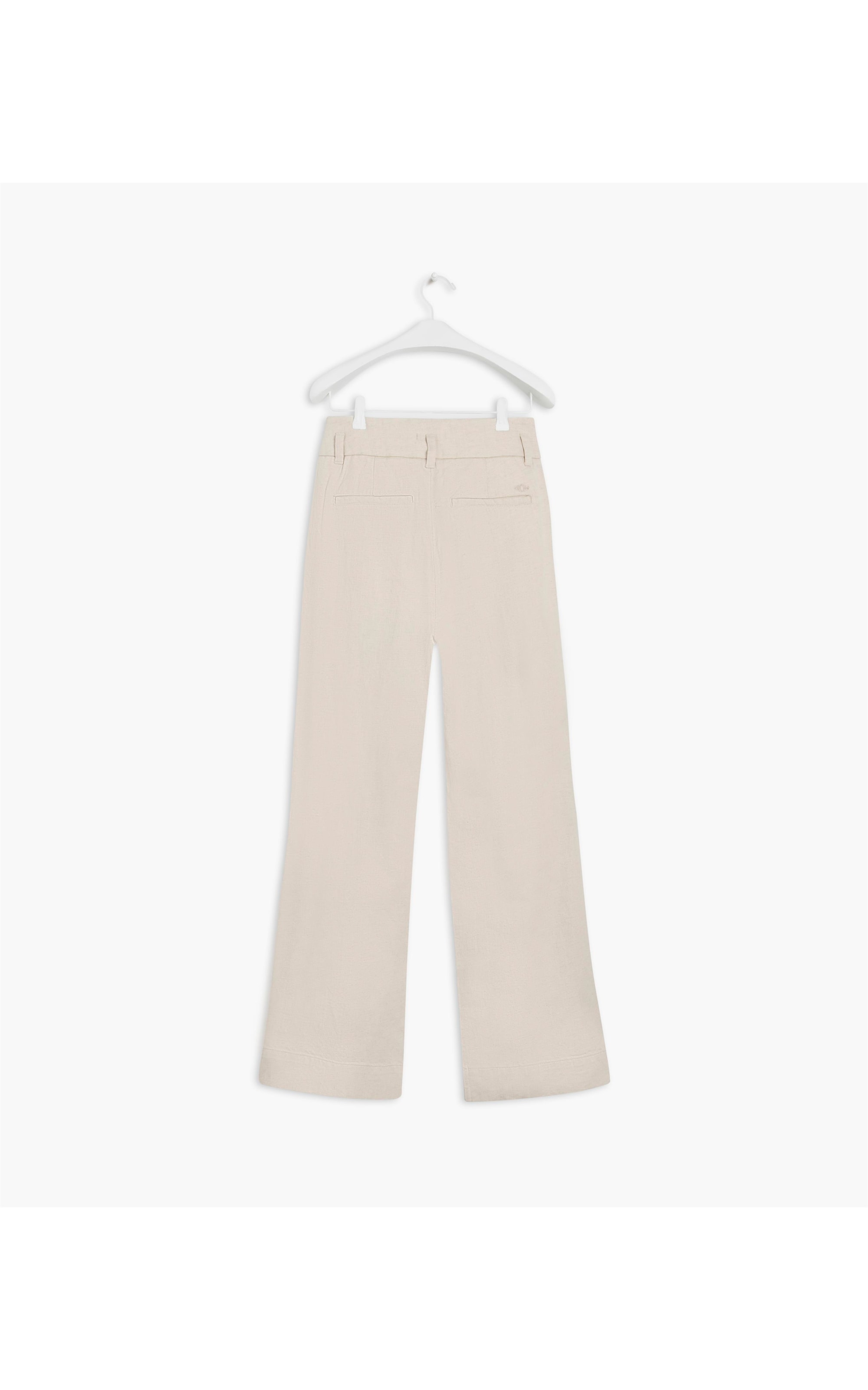 Calça Linho  Jane Pregas Heavy Pantalona Natural