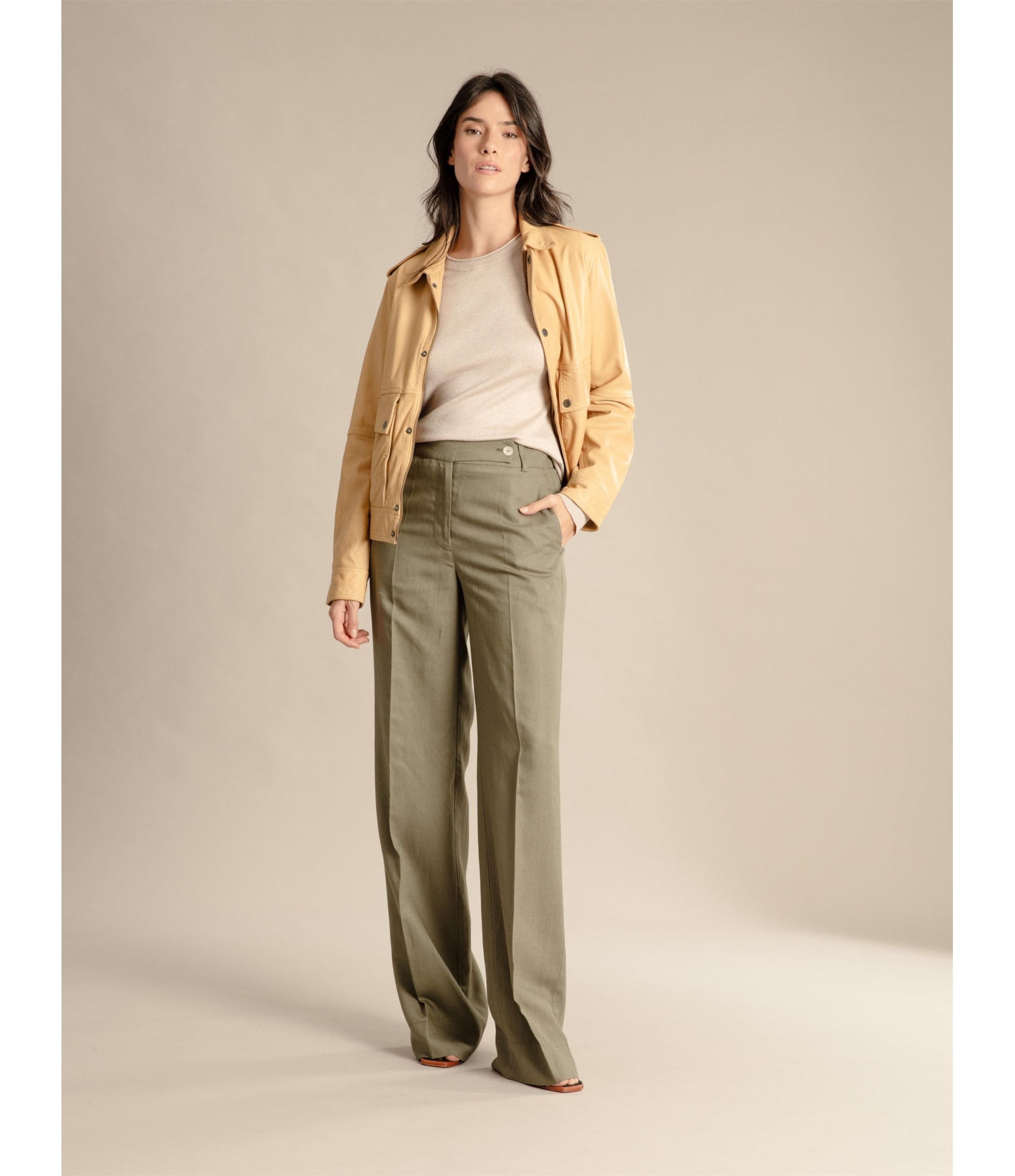 Calça Linho  Linus Verde Militar