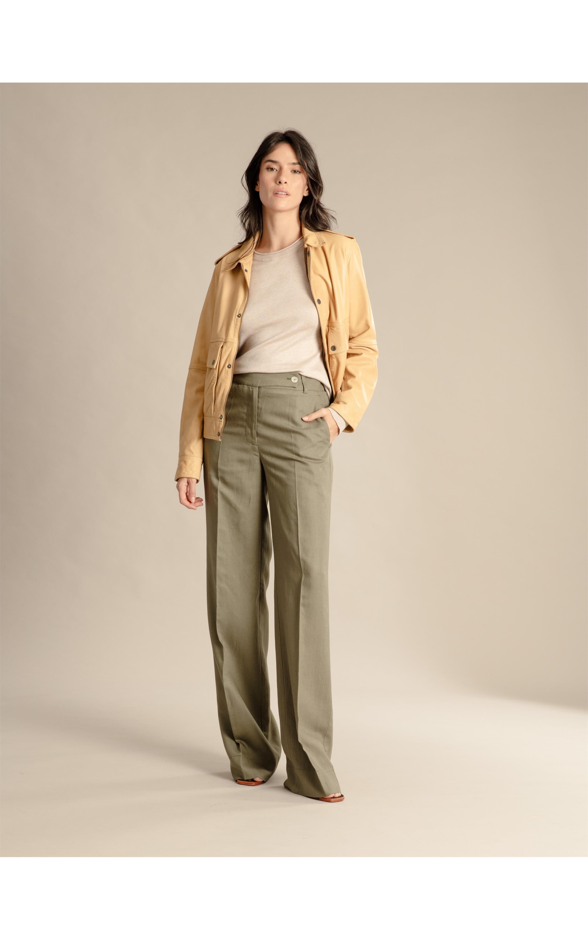 Calça Linho  Linus Verde Militar