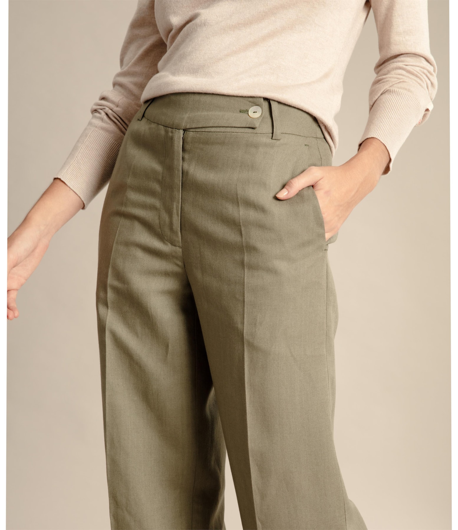 Calça Linho  Linus Verde Militar