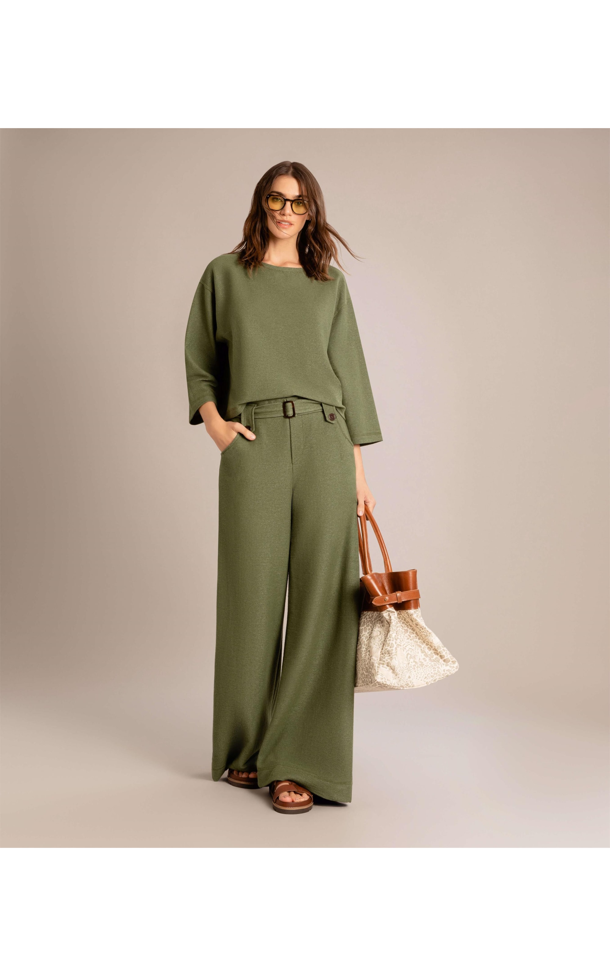 Calça Linho Lyra Moletom Verde Oliva